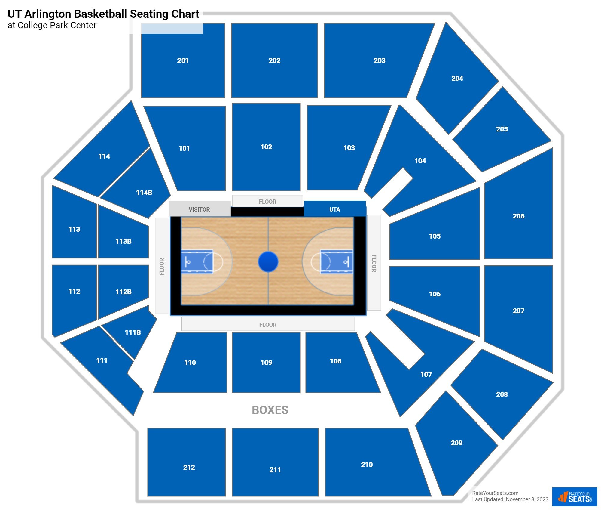 UT Arlington Mavericks Seating Chart at College Park Center