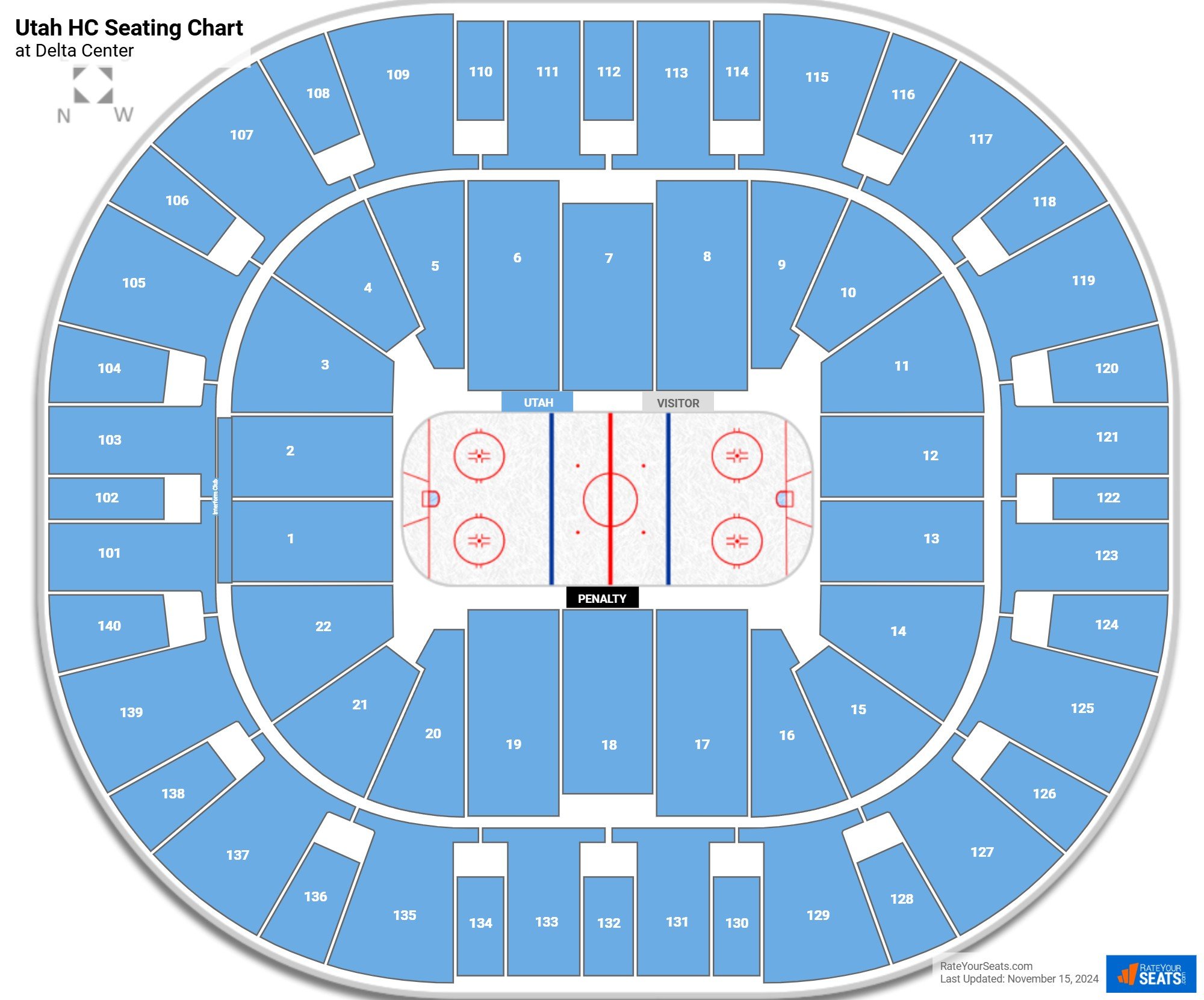 Utah Hockey Club Seating Chart at Delta Center