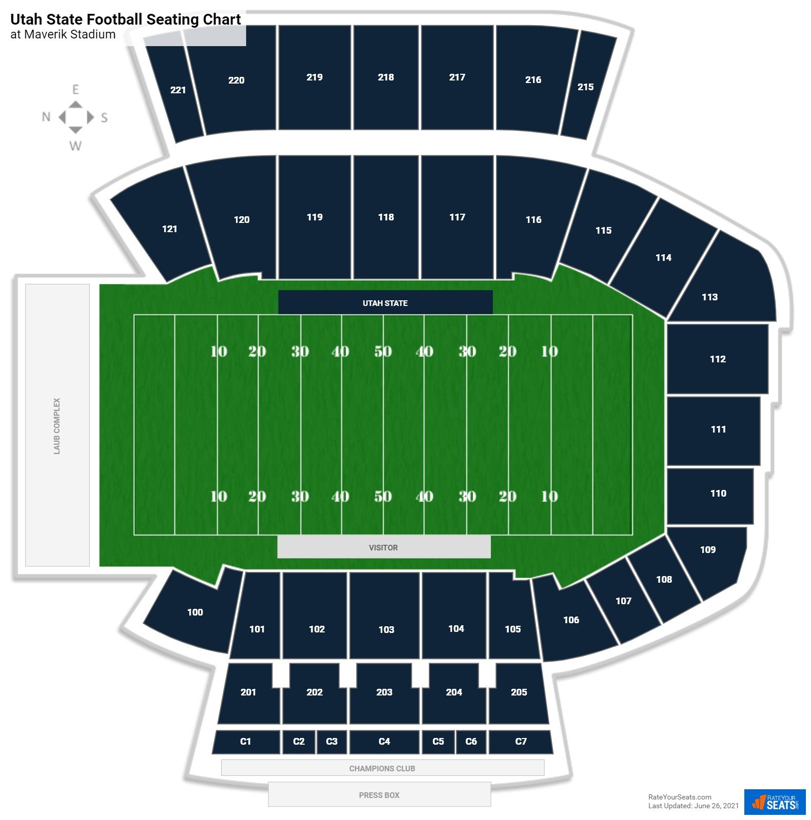 Utah State Aggies Seating Chart at Maverik Stadium