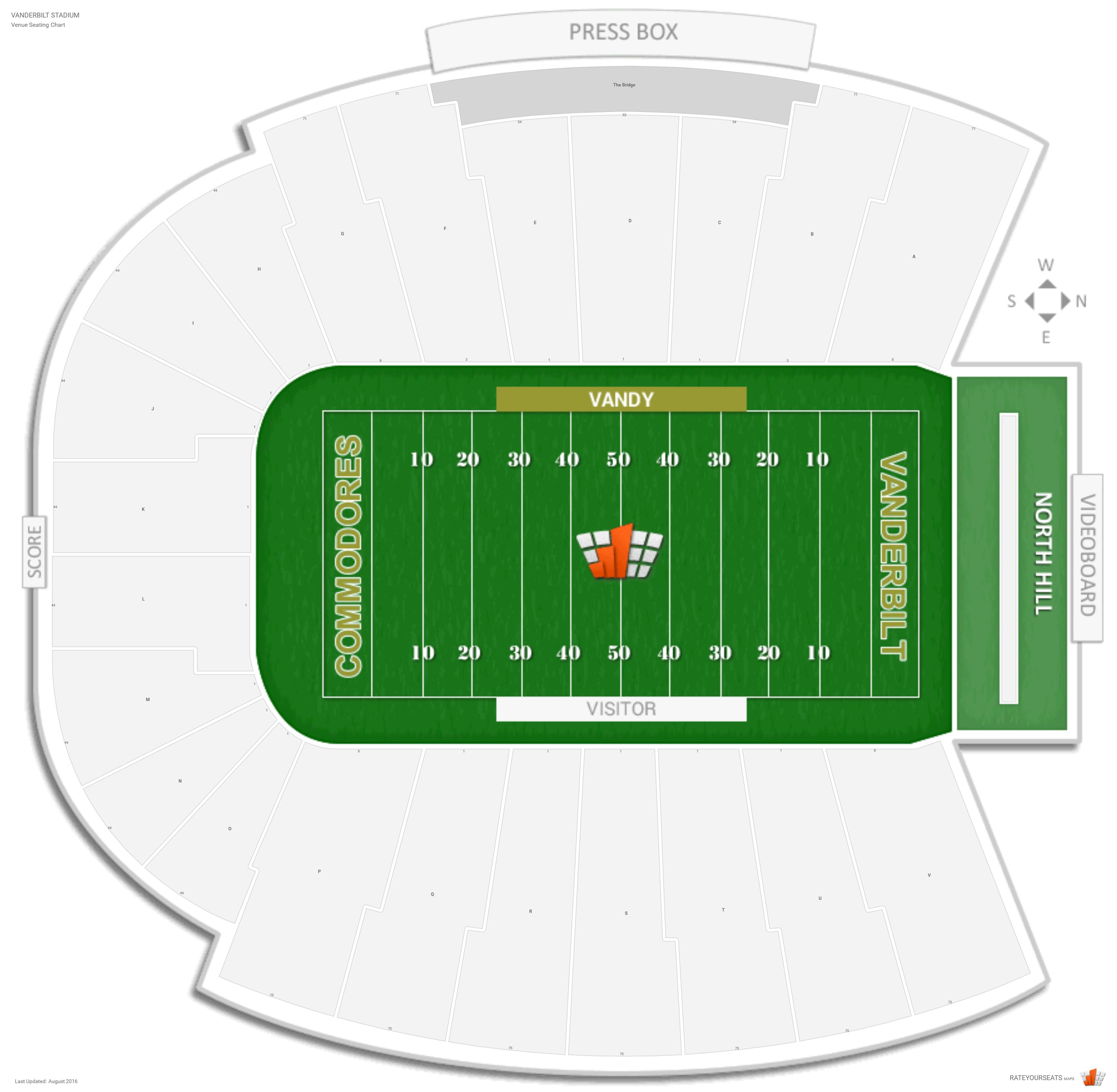 Vanderbilt Stadium Seating Chart With Rows