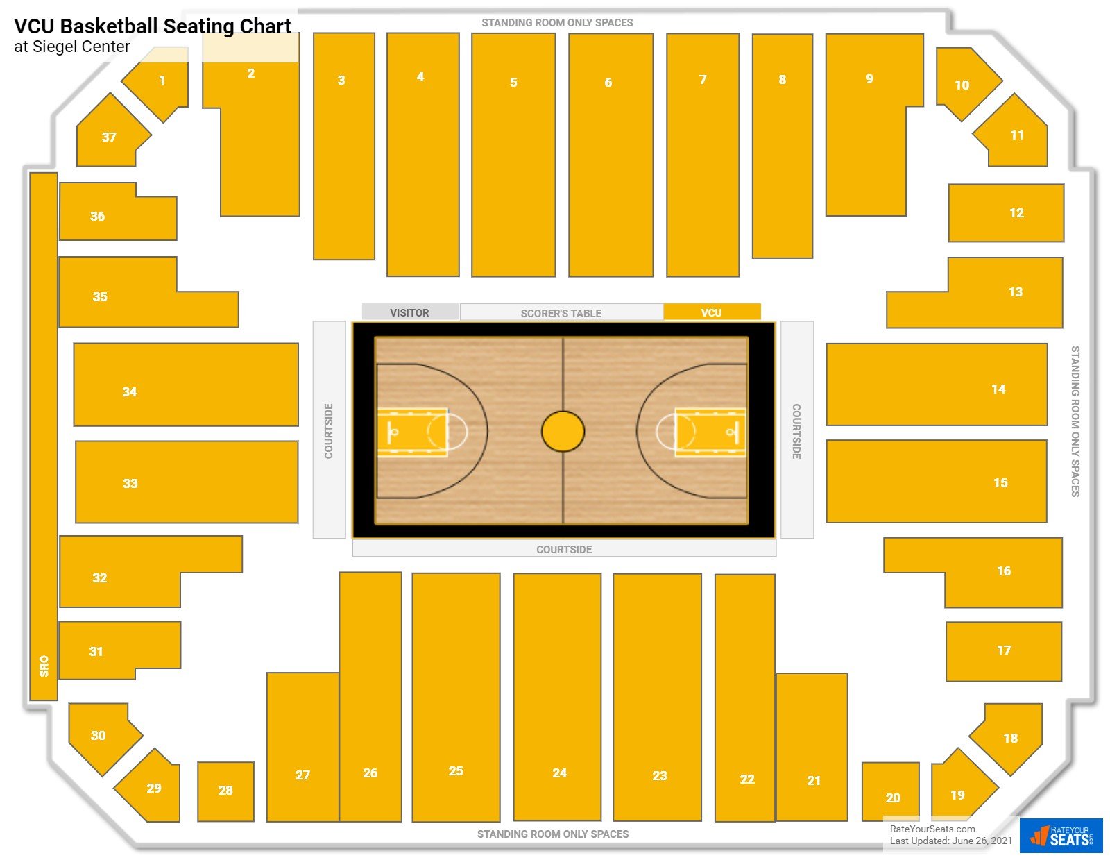 VCU Rams Seating Chart at Siegel Center