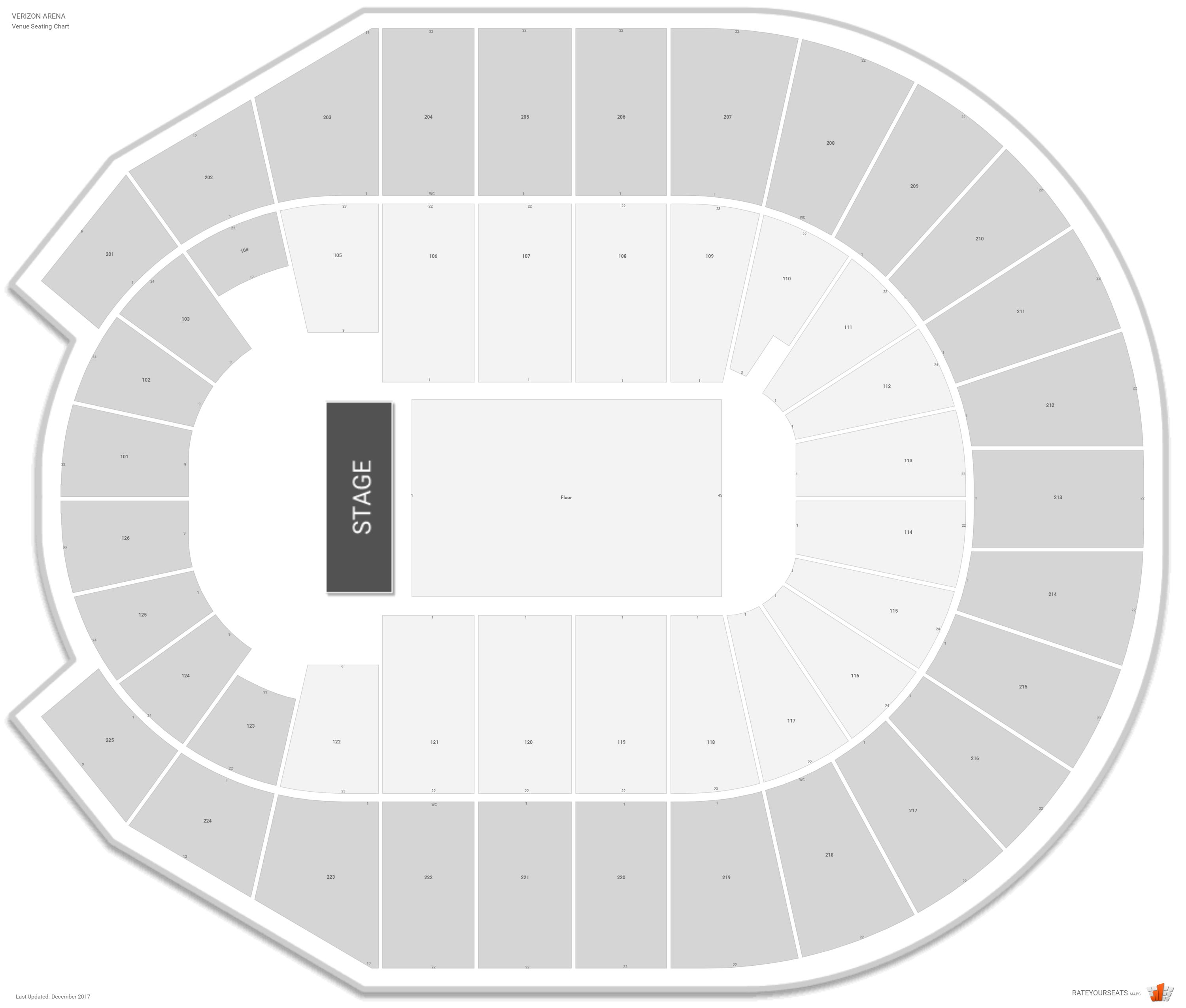 Verizon Wireless Arena Seating Chart Concert