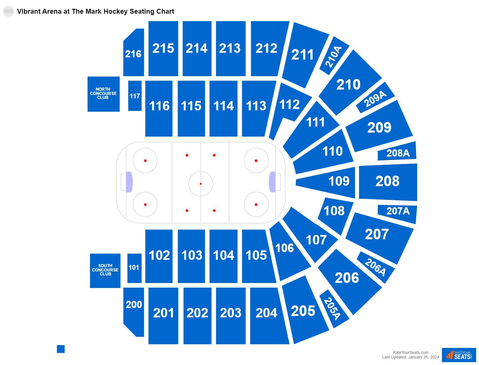 Hockey seating chart at Vibrant Arena at The Mark