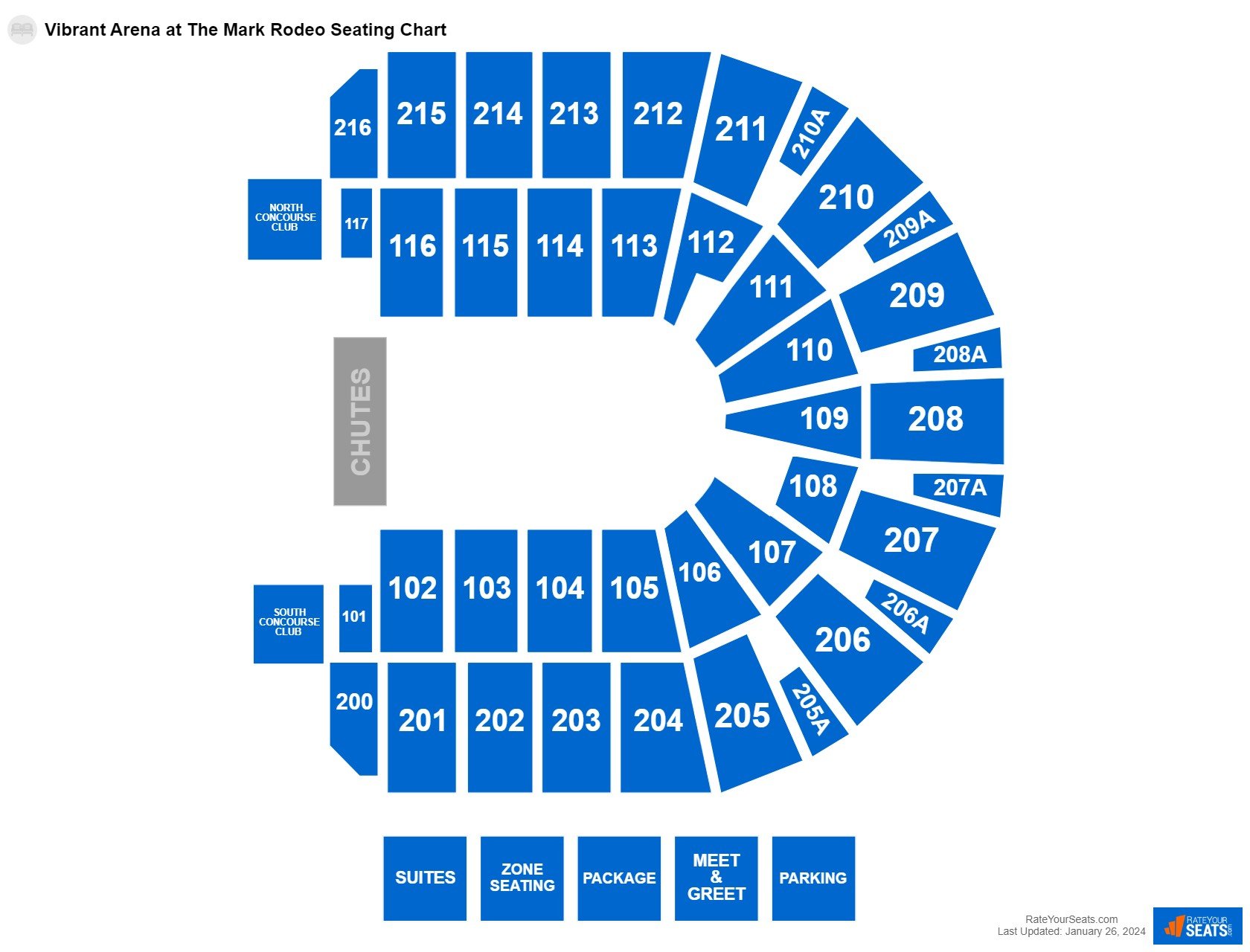Rodeo seating chart at Vibrant Arena at The Mark