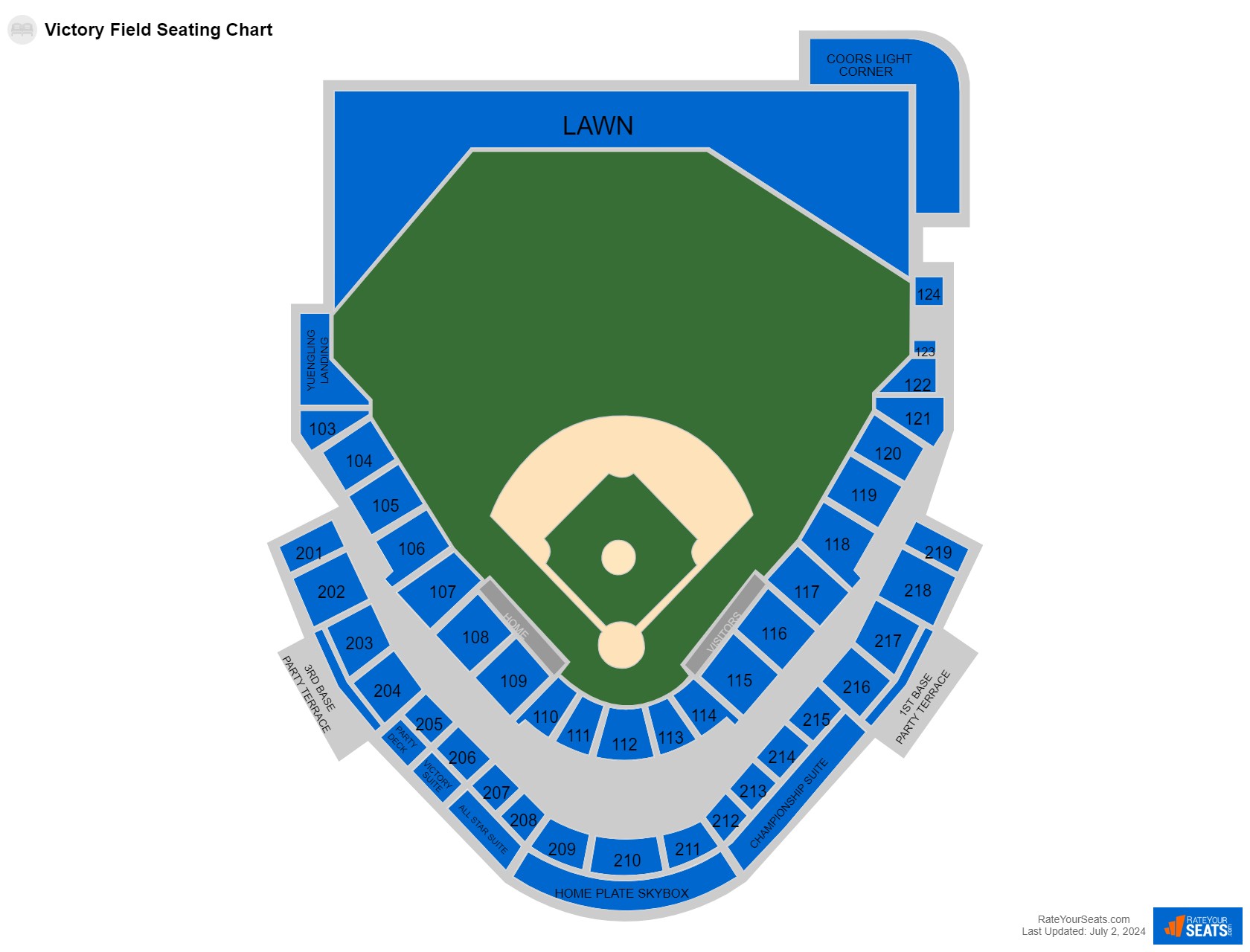 Interactive seating chart Baseball seating chart at Victory Field