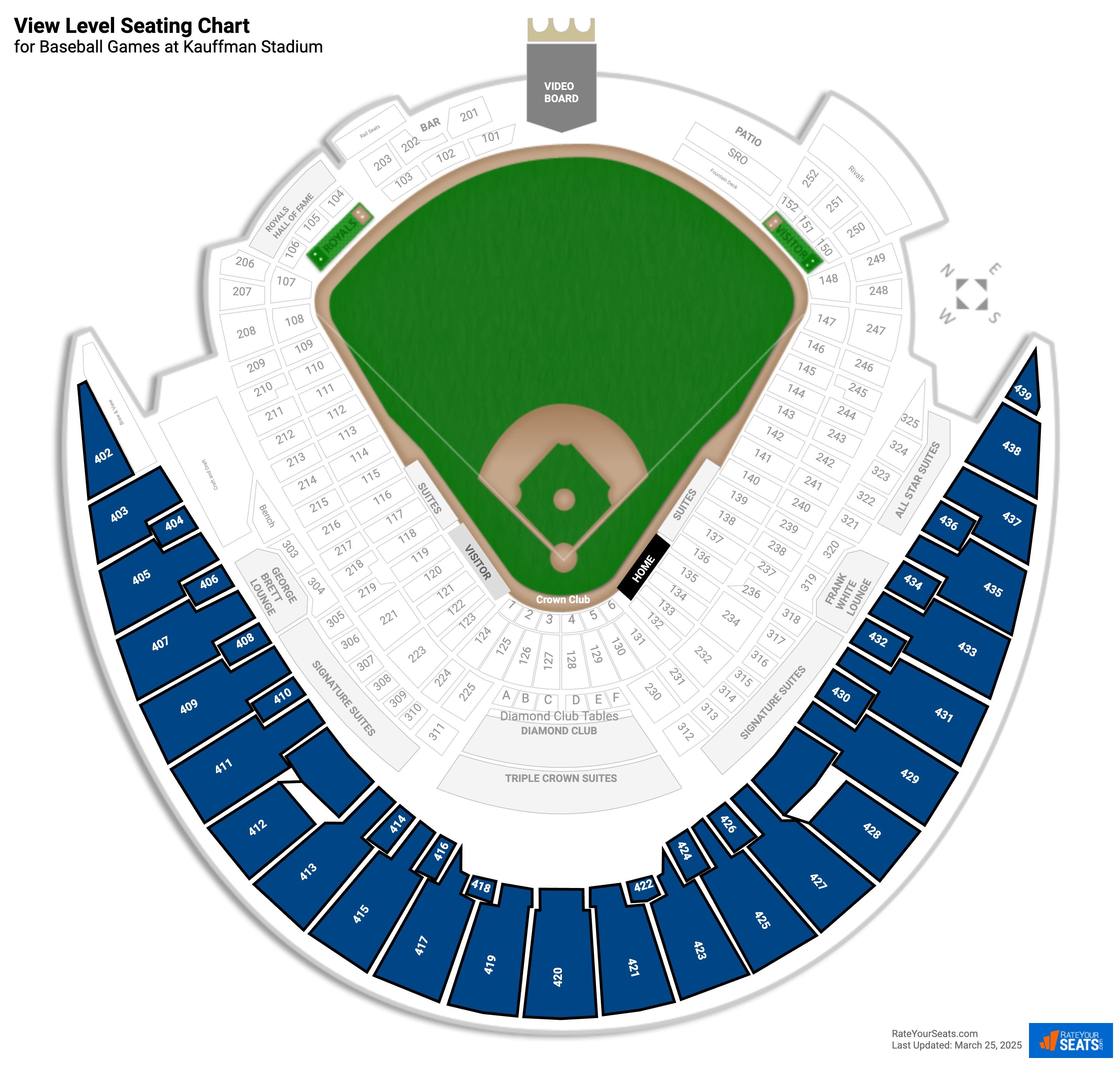 Kauffman Stadium Seating Chart With Rows And Seat Numbers Awesome Home