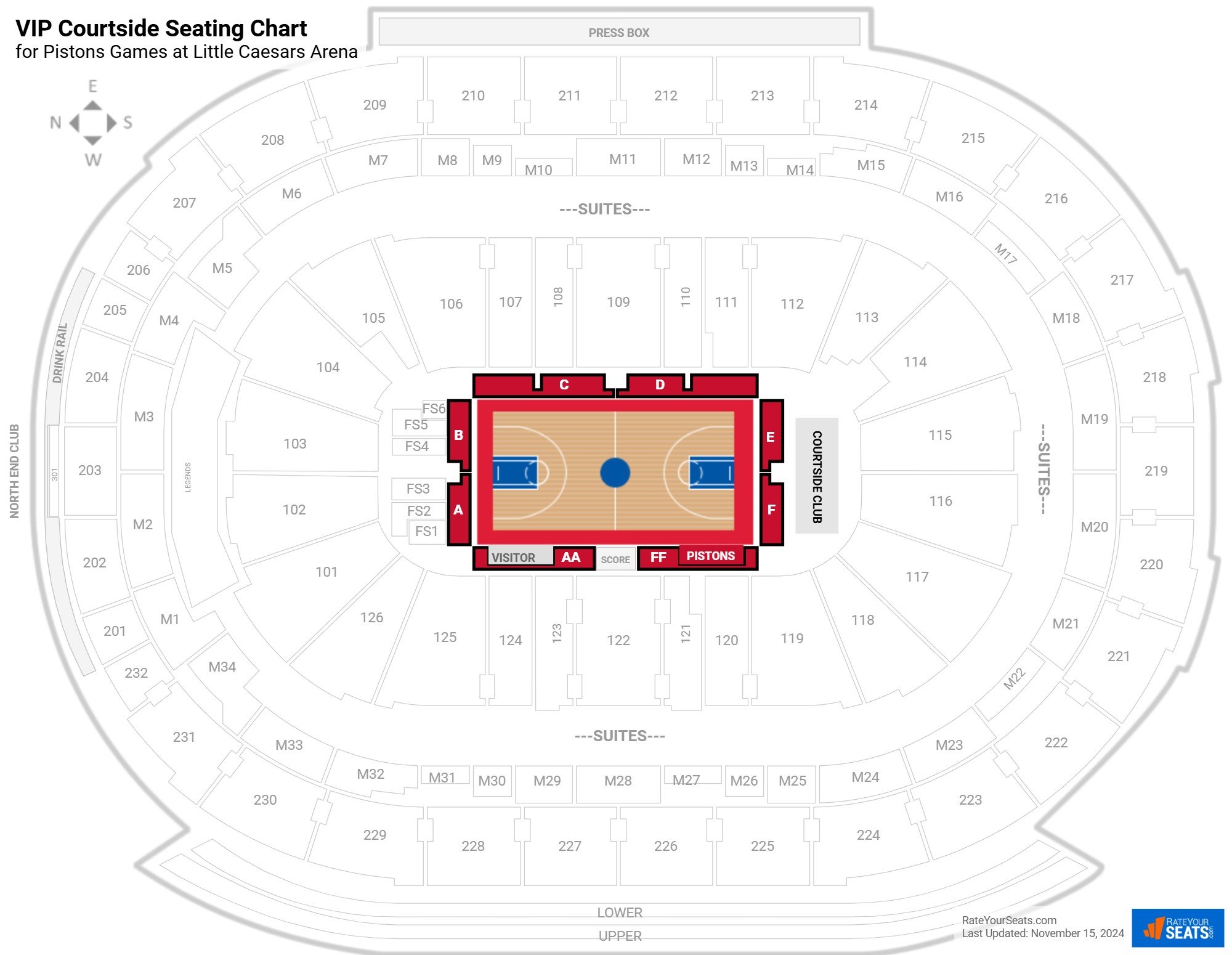 Vip Courtside At Little Caesars Arena Rateyourseats Com