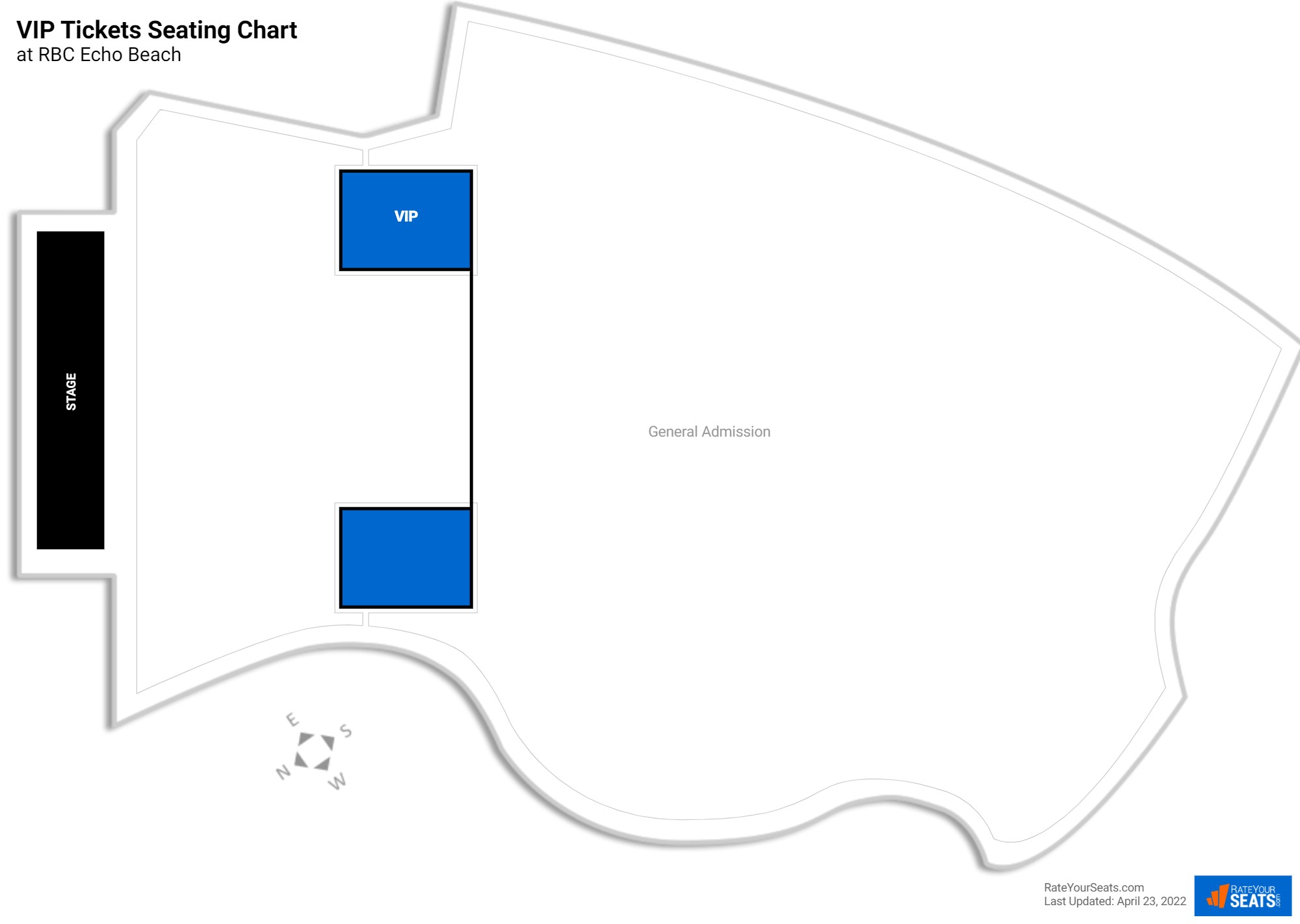 click to enlarge Concert VIP Tickets Seating Chart at RBC Echo Beach