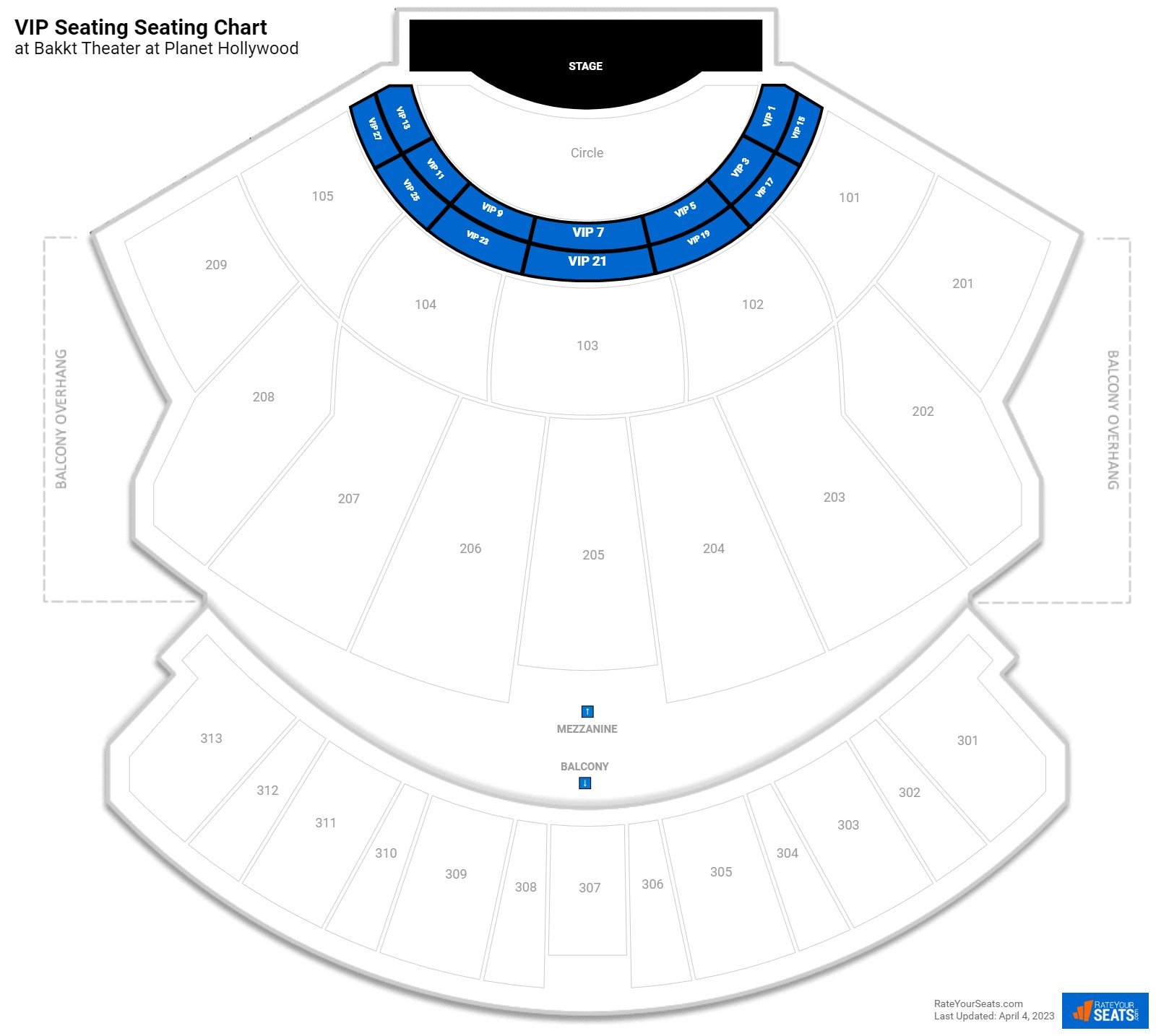 Seating Chart Planet Hollywood