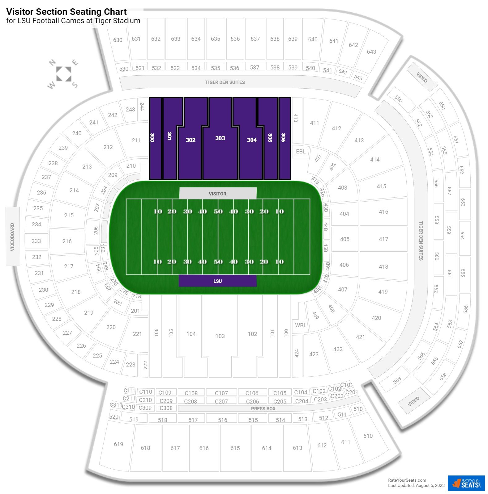 Seating Chart Tiger Stadium Baton