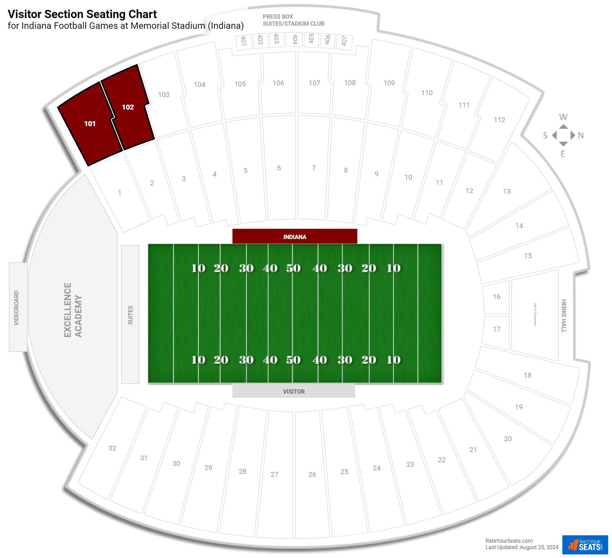 Visitor Section Seating Chart.