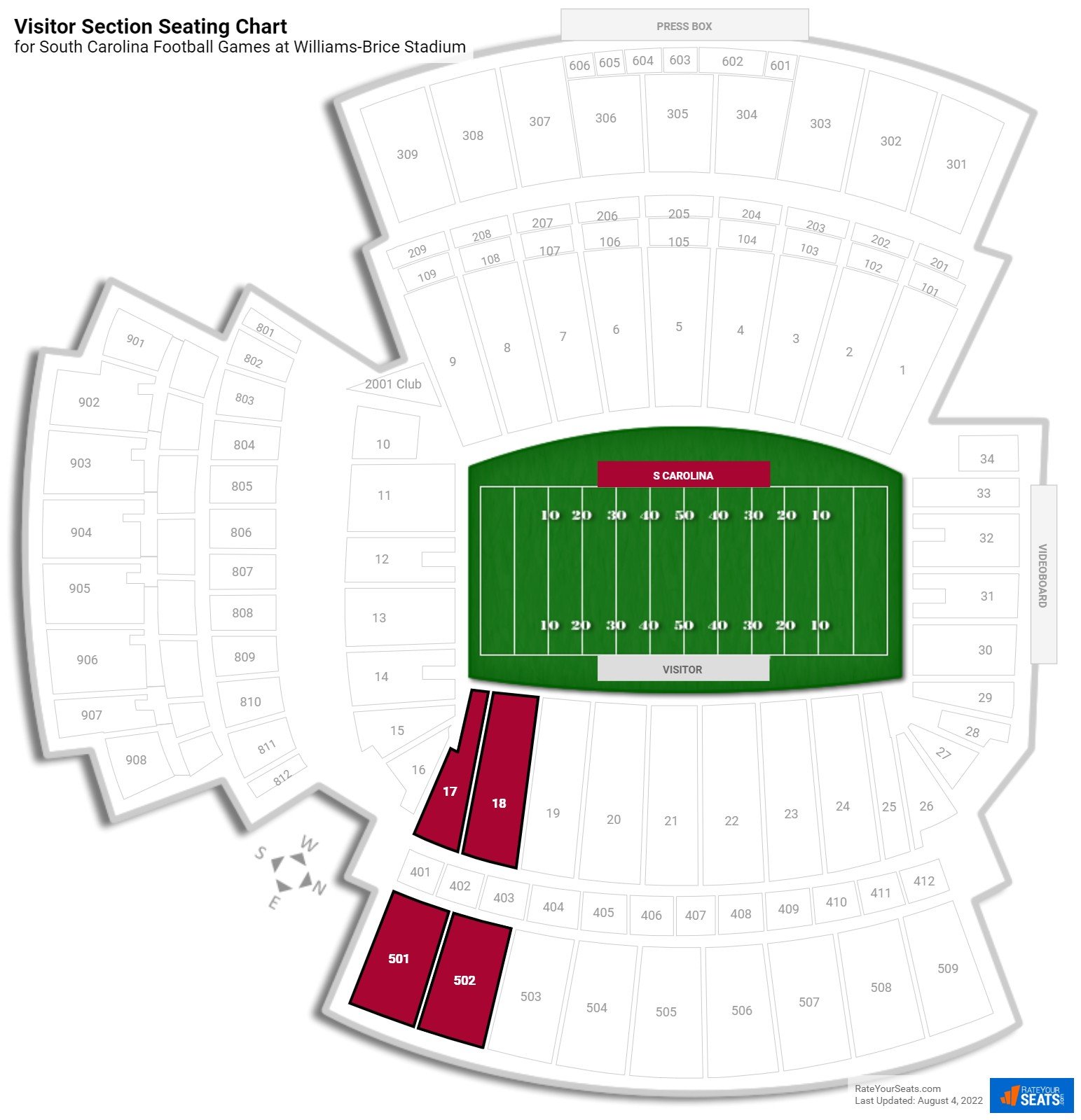 Visitor Section At Williams Brice Stadium Rateyourseats Com