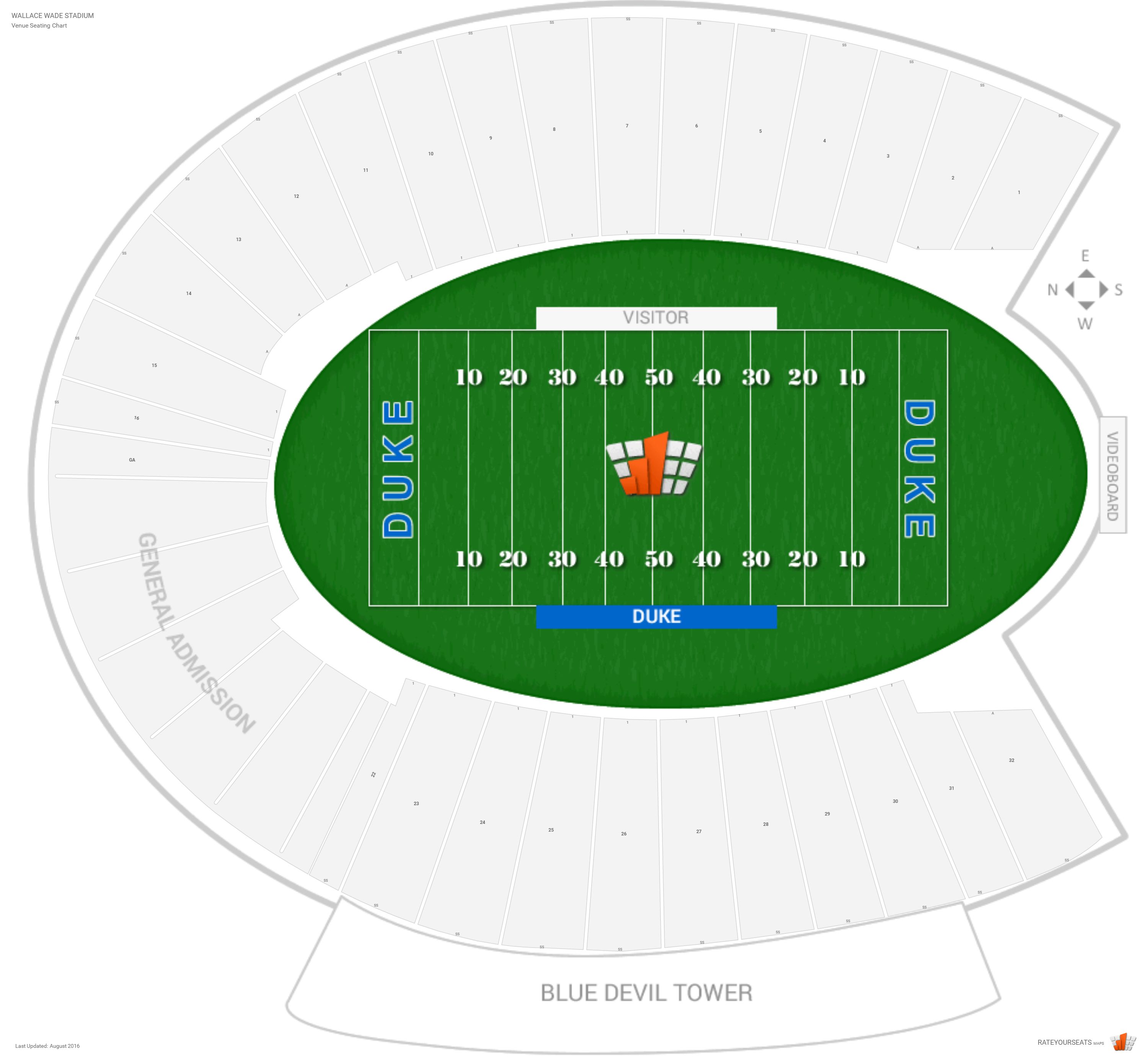 Wallace Wade Seating Chart Rows