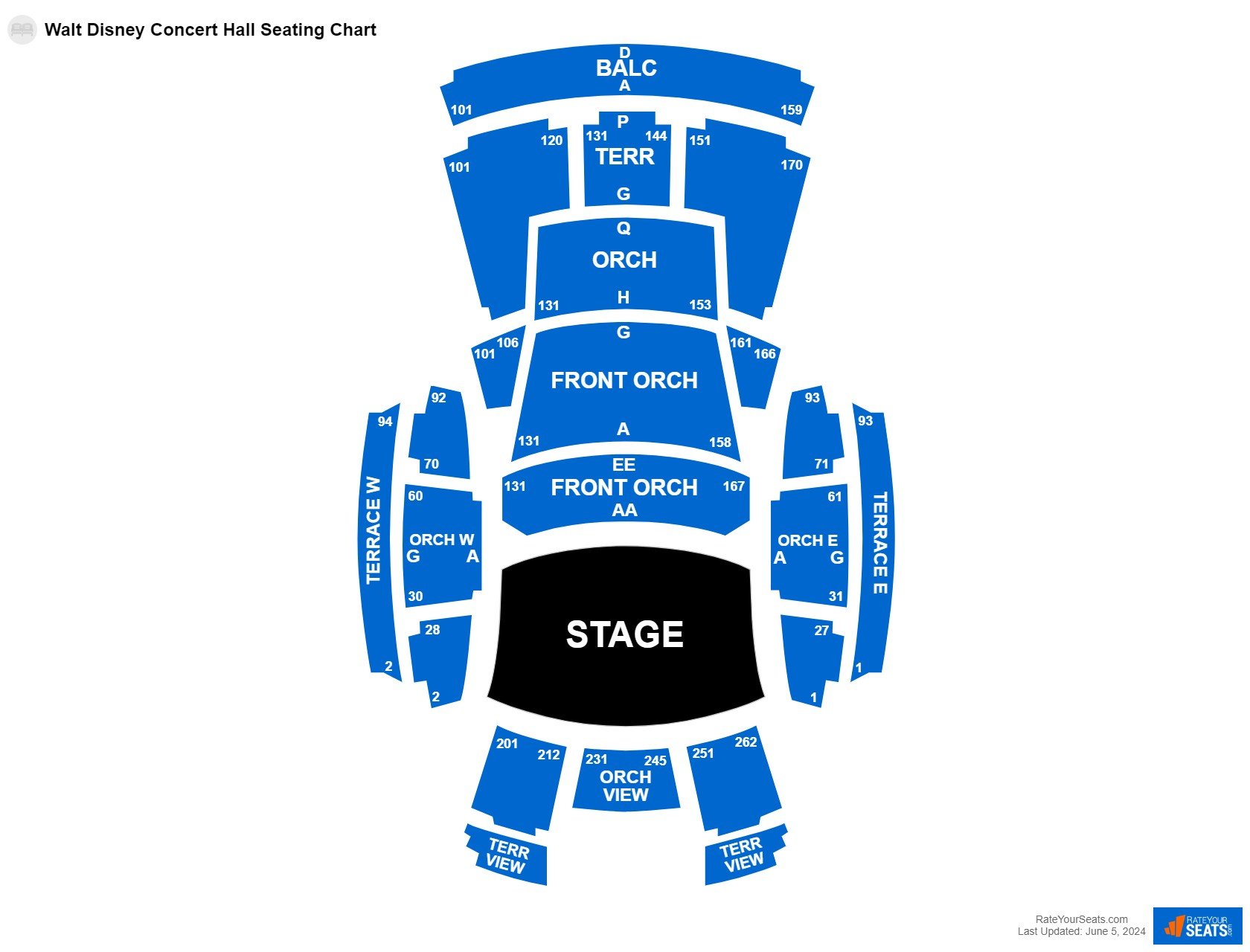 Interactive seating chart Concert seating chart at Walt Disney Concert Hall
