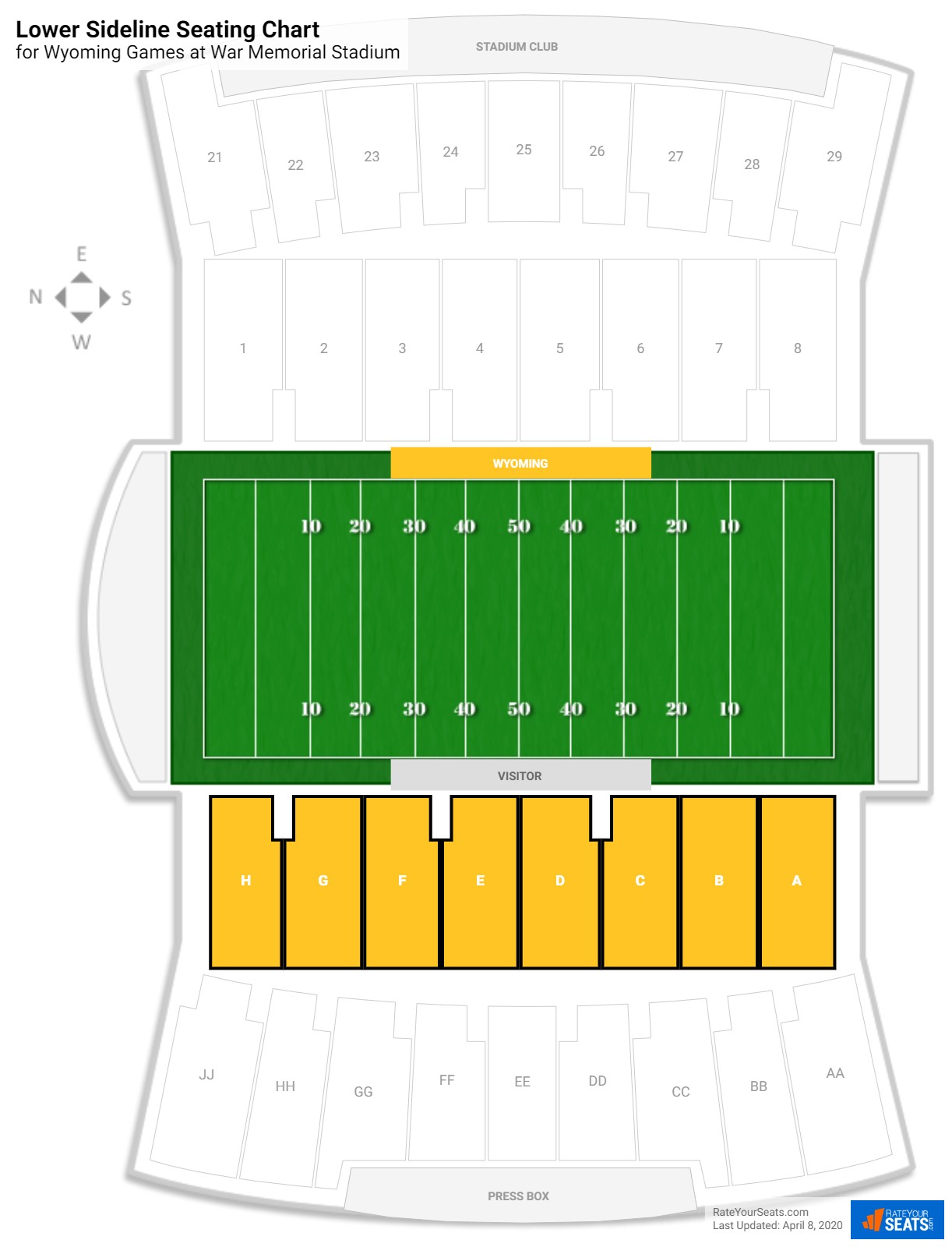 War Memorial Stadium Laramie Seating Chart