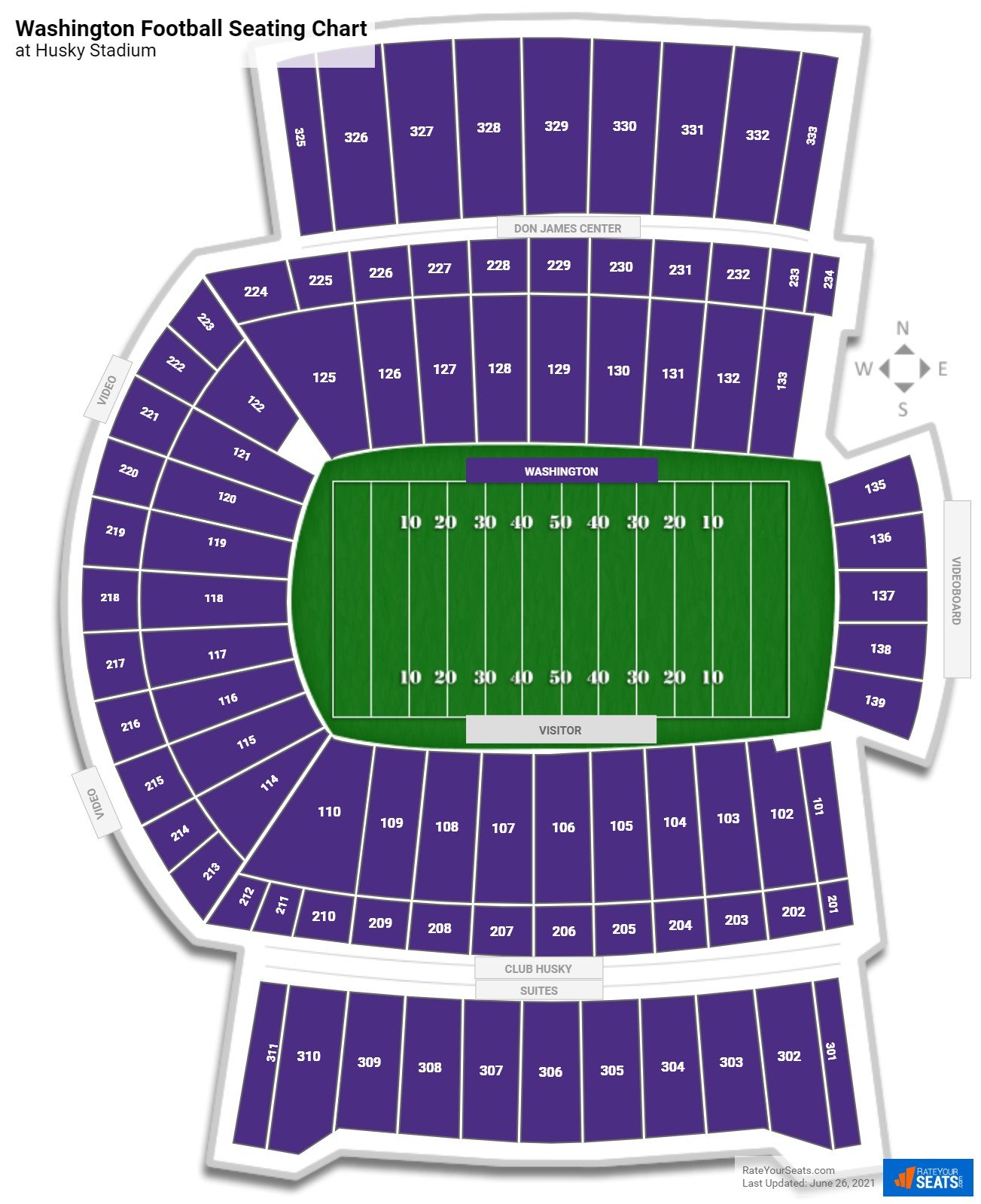 Washington Huskies Seating Chart at Husky Stadium