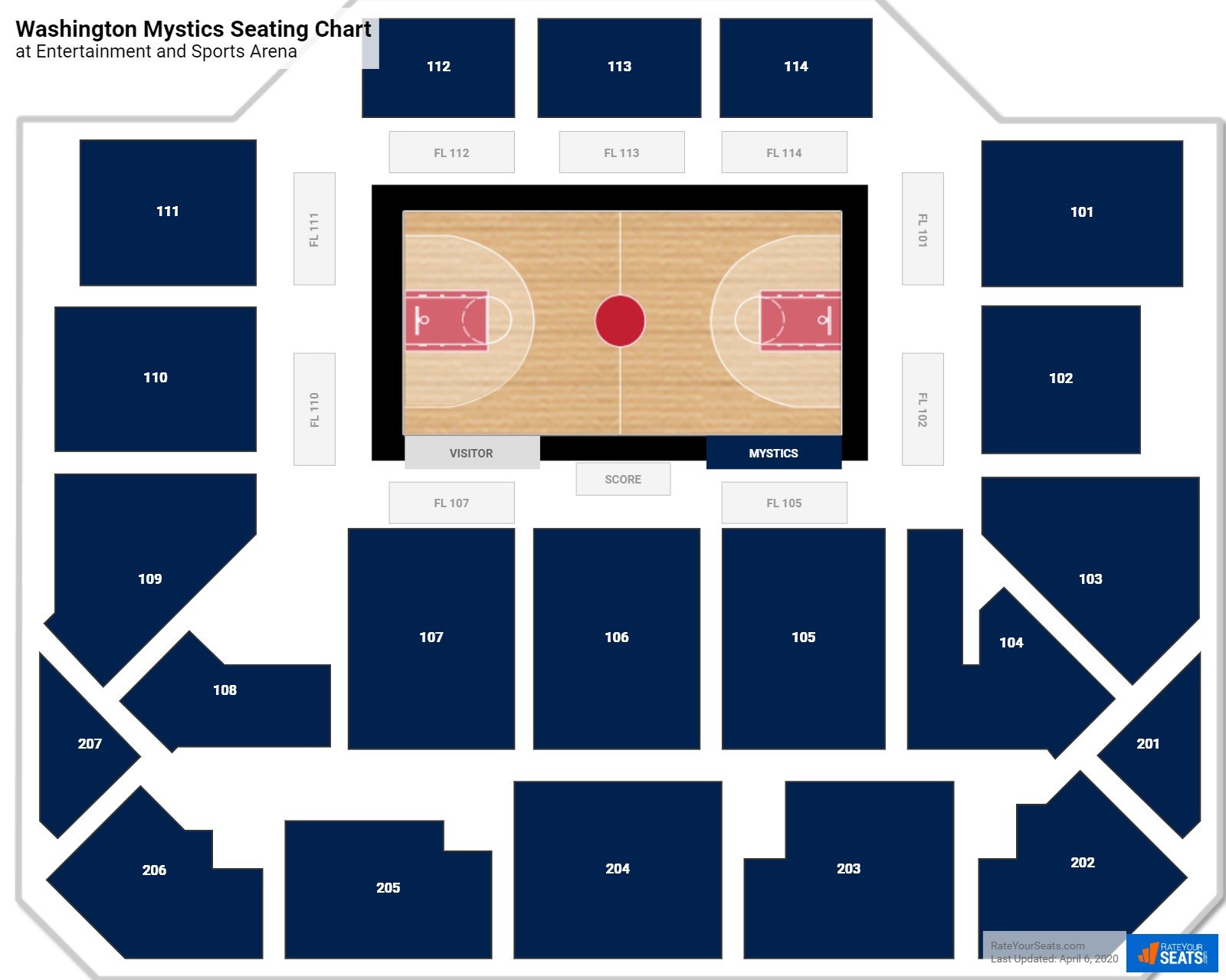 Washington Mystics Seating Chart