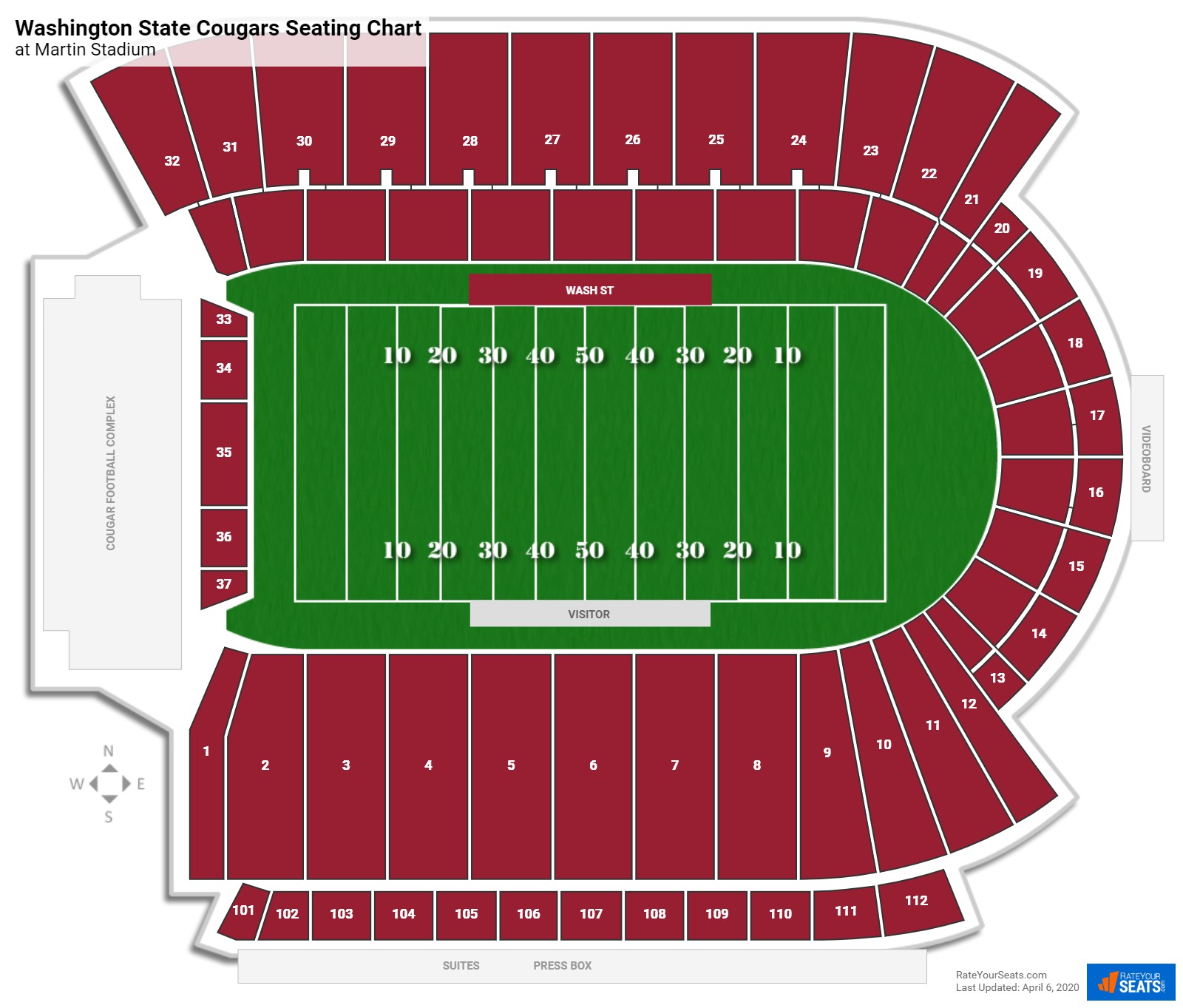 WSU Football Stadium Seating Chart