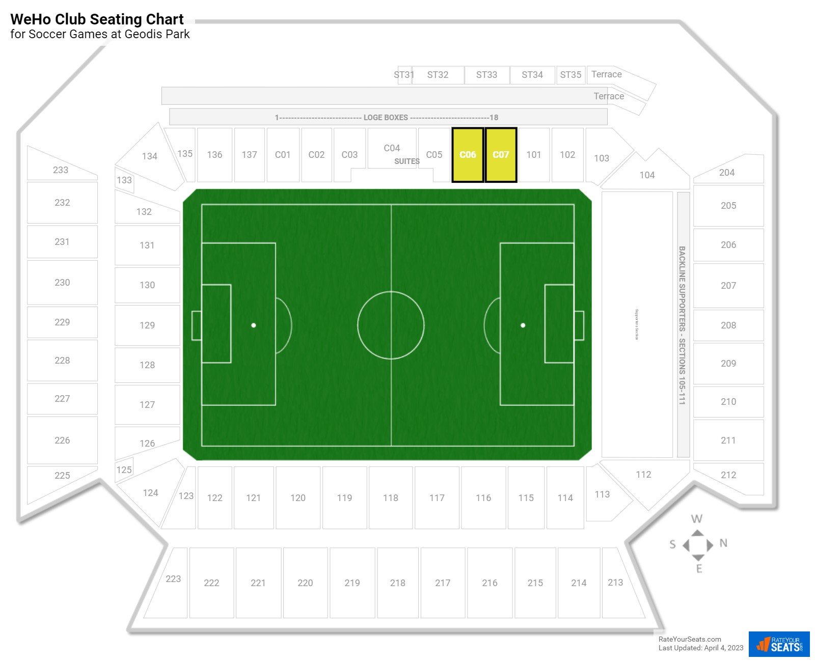 click to enlarge Soccer WeHo Club Seating Chart at Geodis Park