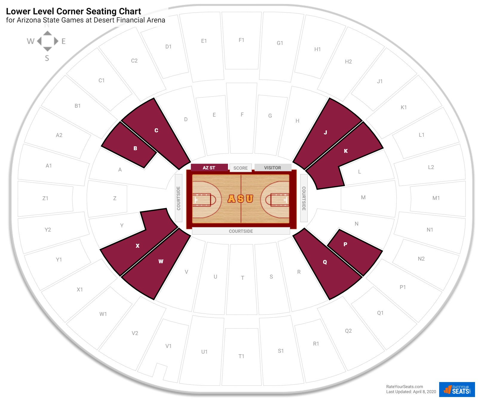 Asu Basketball Arena Seating Chart