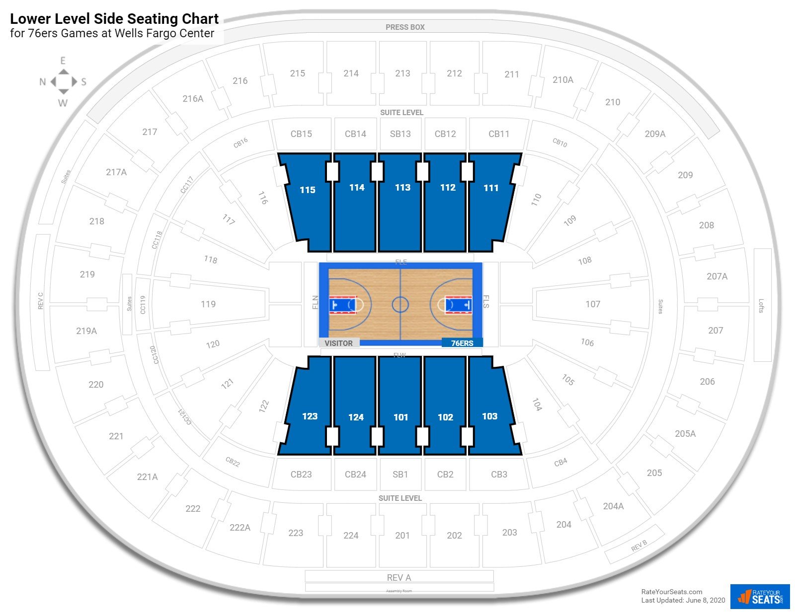 Wells Fargo Center Cadillac Club Seating Chart