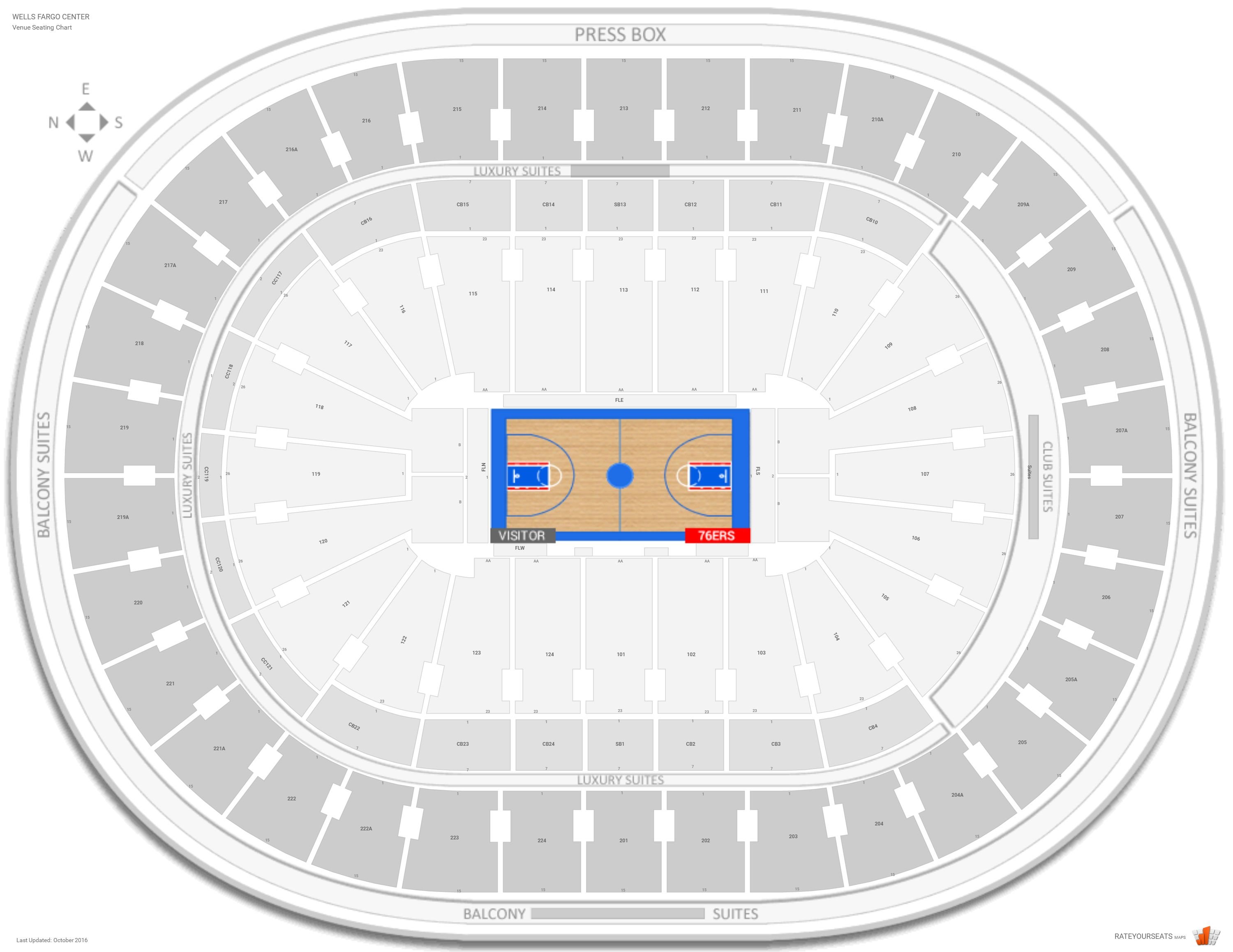 Wells Fargo Center Basketball Seating Chart