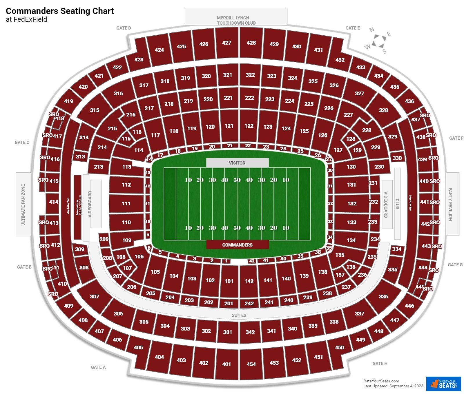 Fedexfield Seating Chart