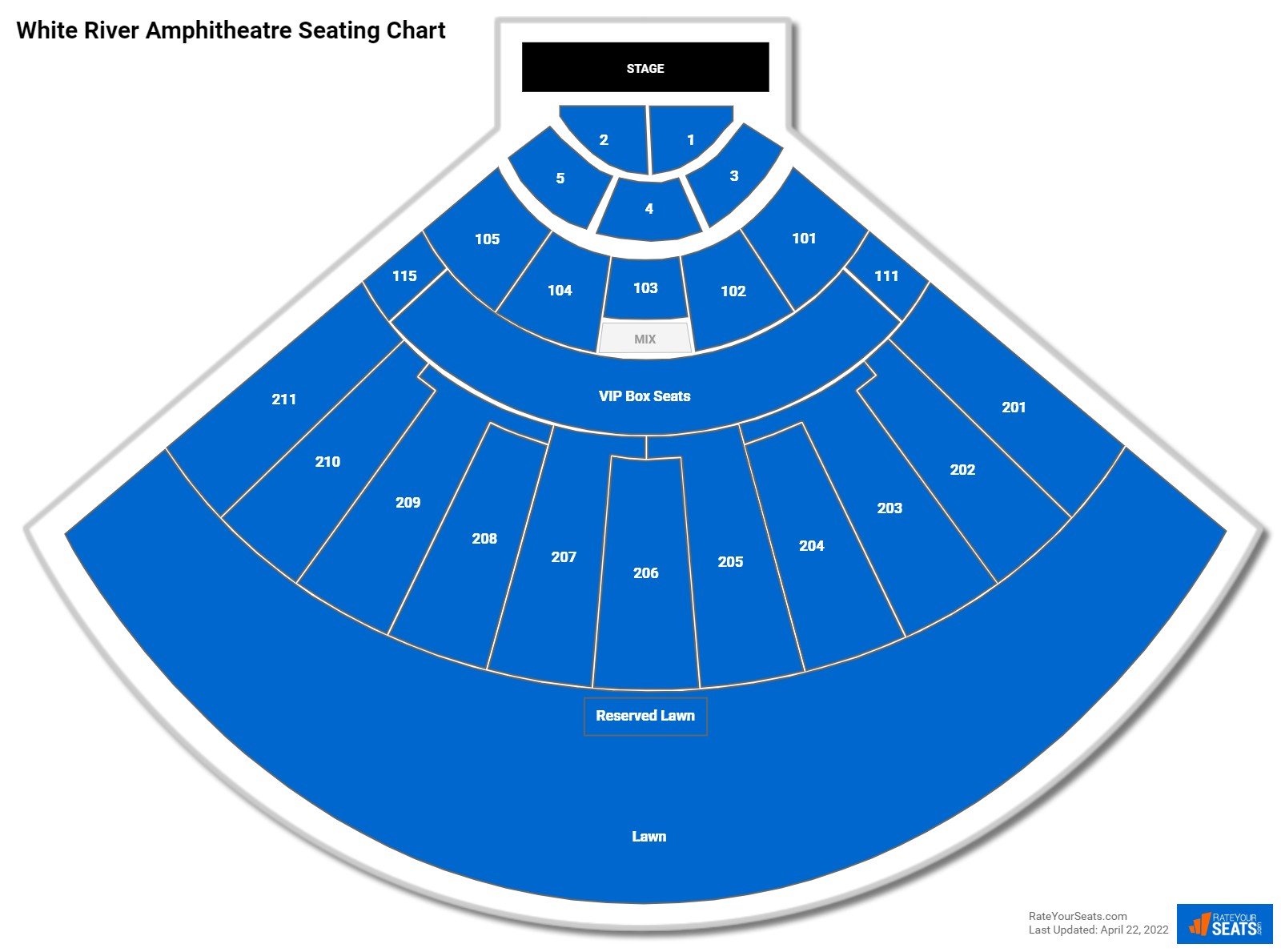 White River Amphitheatre Concert Seating Chart