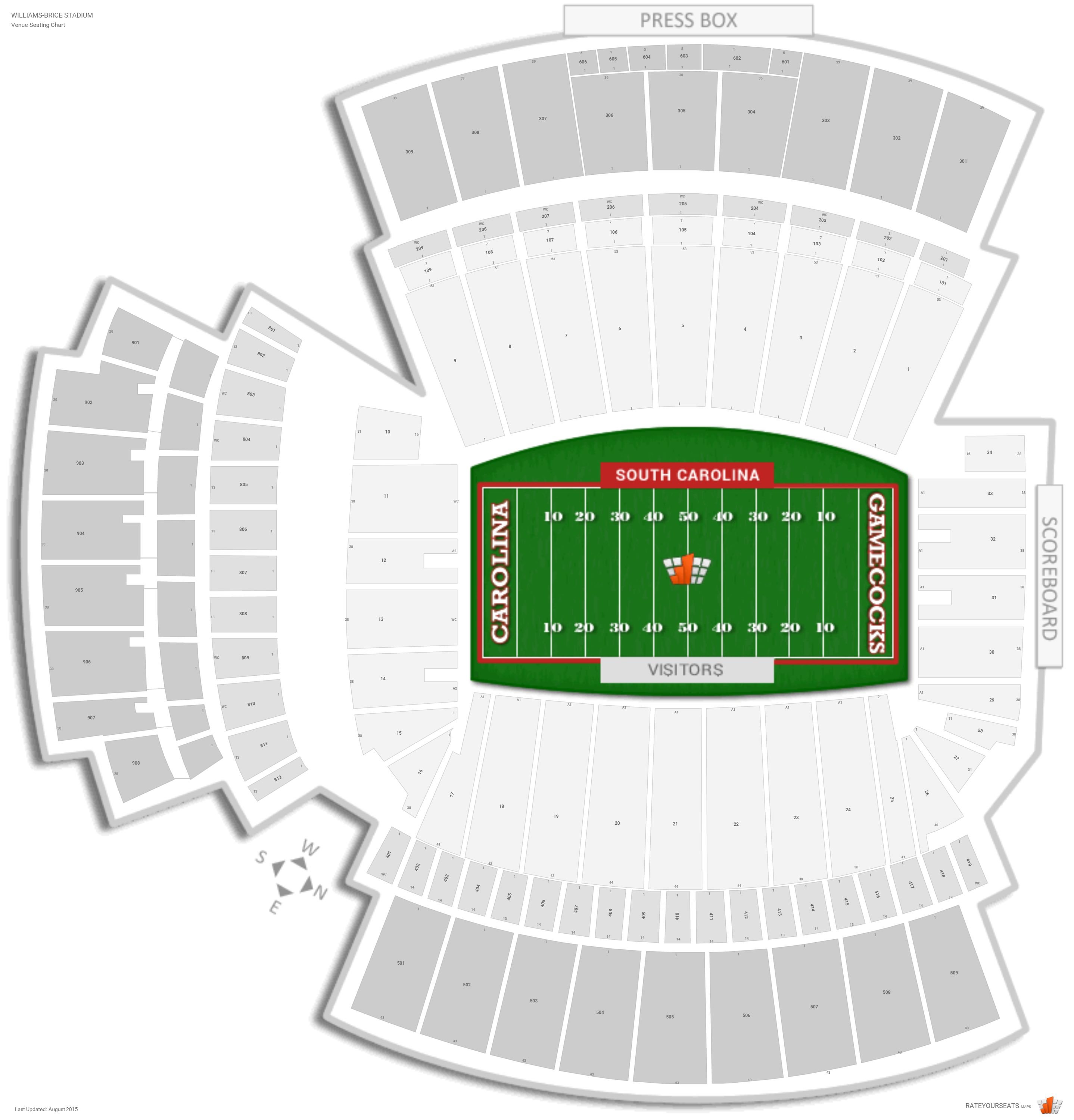 Williams Brice Stadium South Carolina Seating Guide