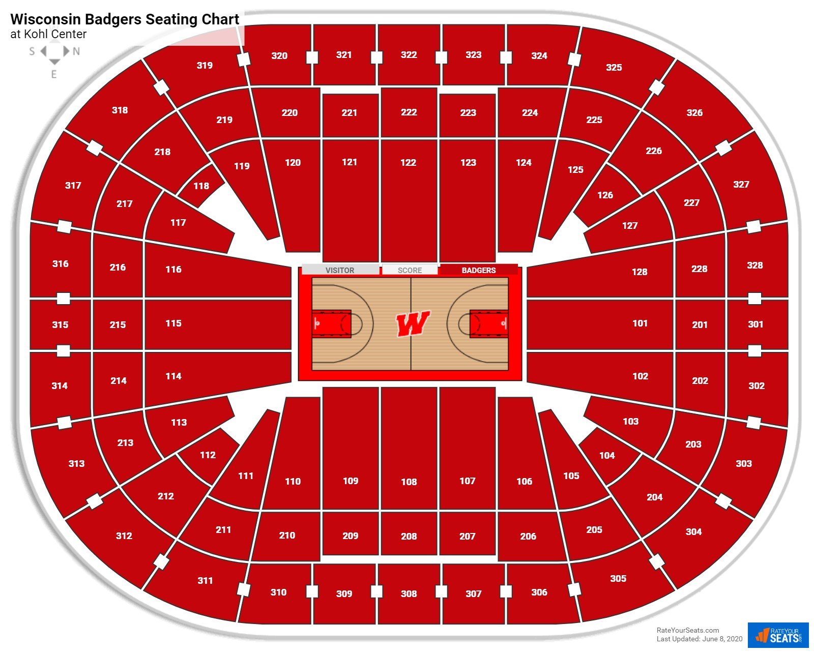 Kohl Center Seating Chart Rateyourseats Com