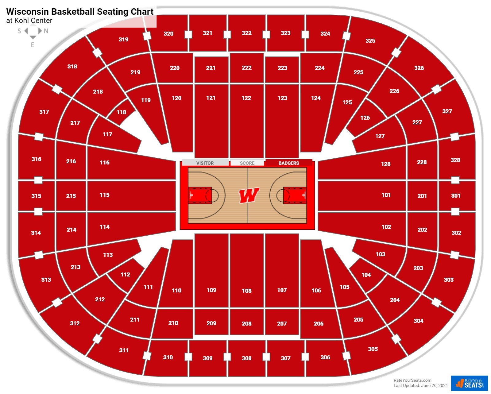 Wisconsin Badgers Seating Chart at Kohl Center