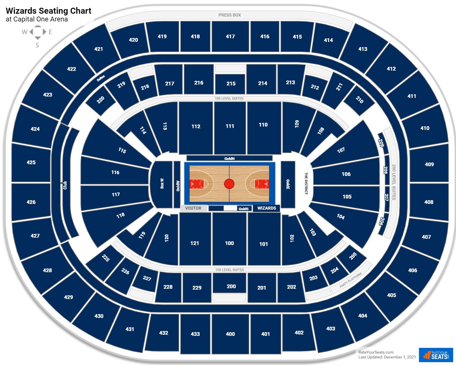 Washington Wizards Seating Chart at Capital One Arena