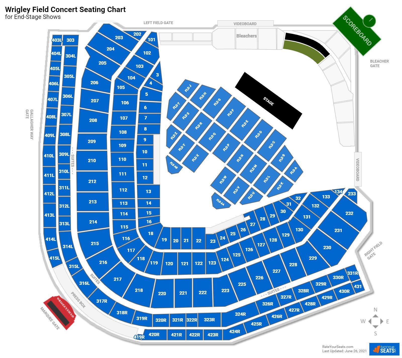 Wrigley Field Concert Seating Chart Rateyourseats Com