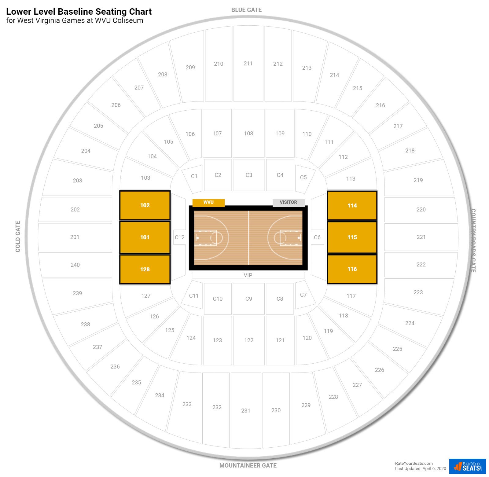 Wvu Basketball Coliseum Seating Chart