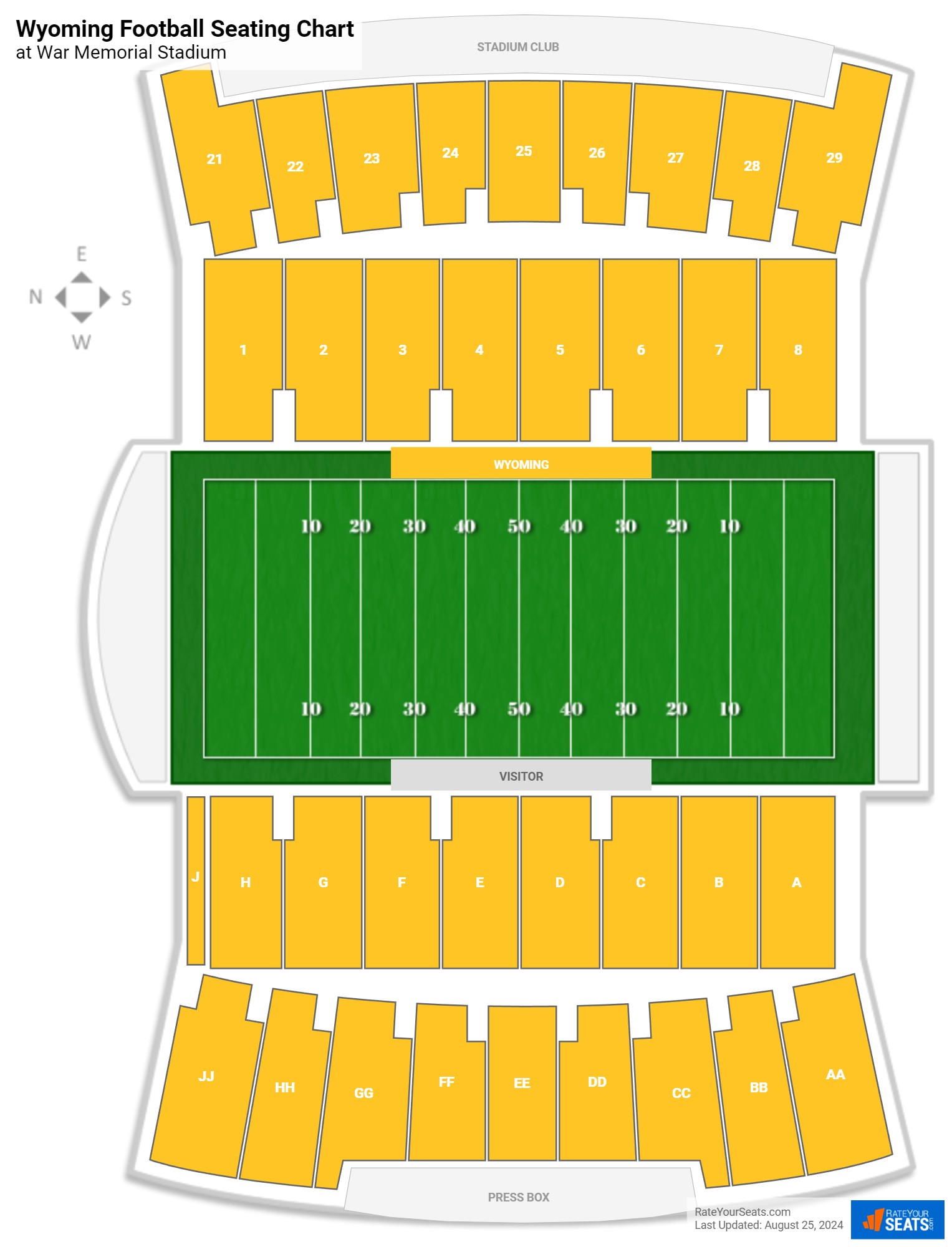 War Memorial Stadium Seating Chart
