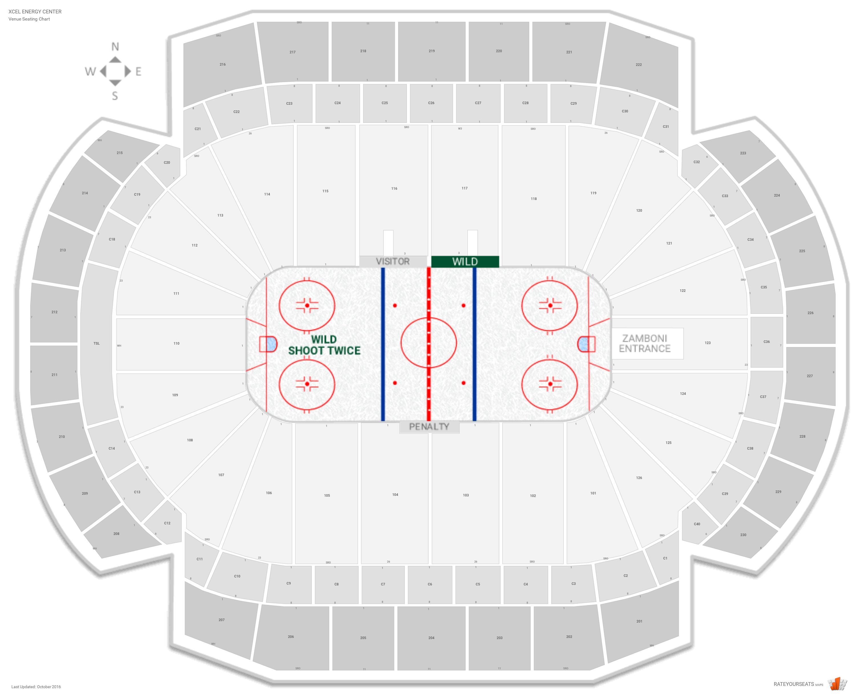 Xcel Energy Center Seating Chart Hockey