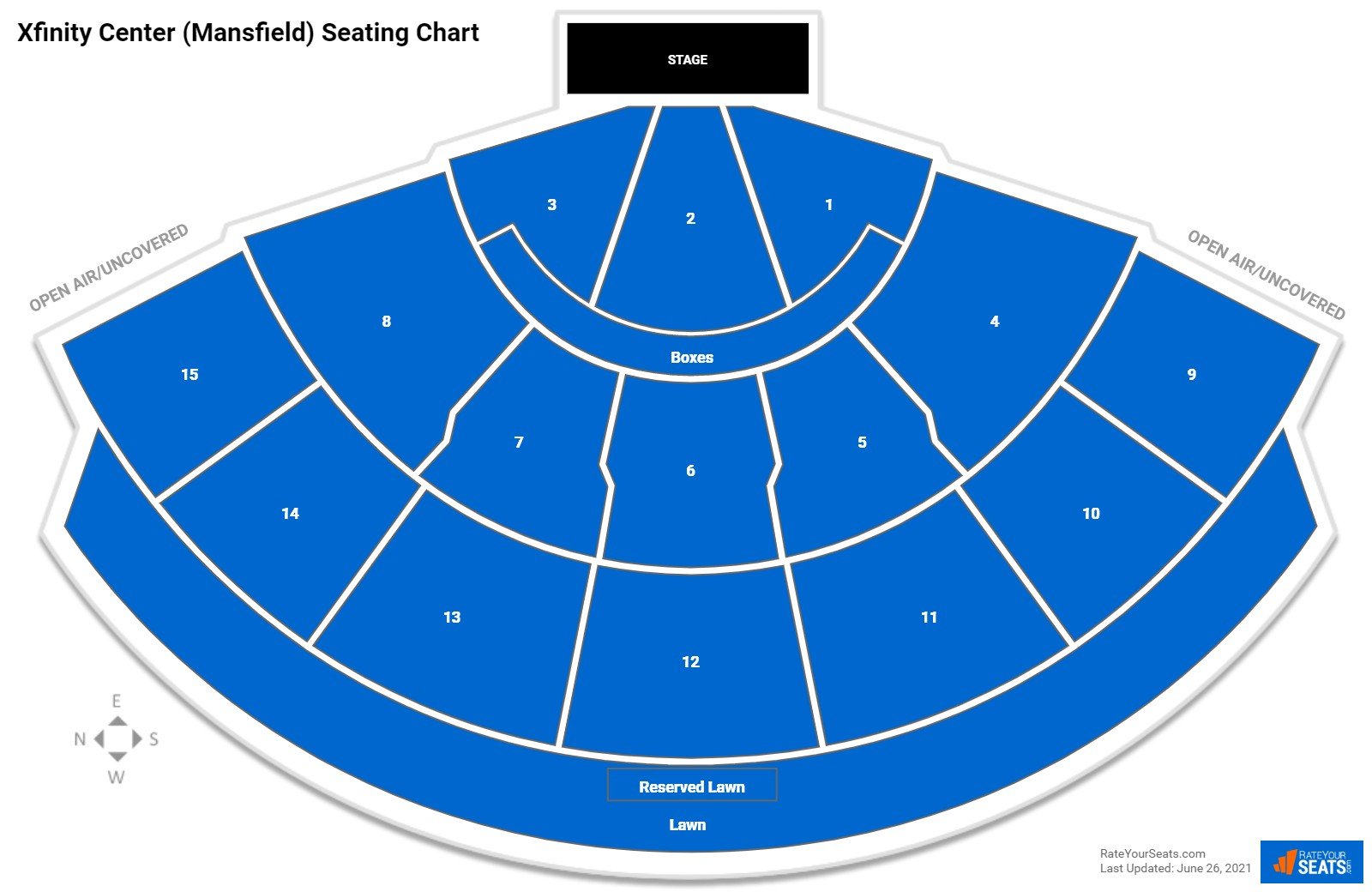Xfinity Center (Mansfield) Concert Seating Chart