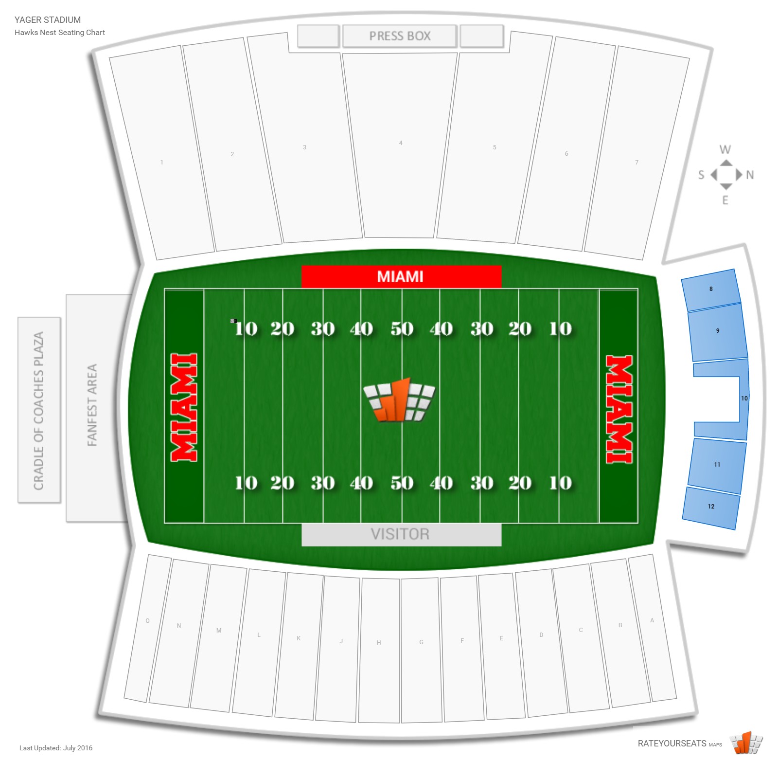 yager stadium (miami (oh)) seating guide - rateyourseats