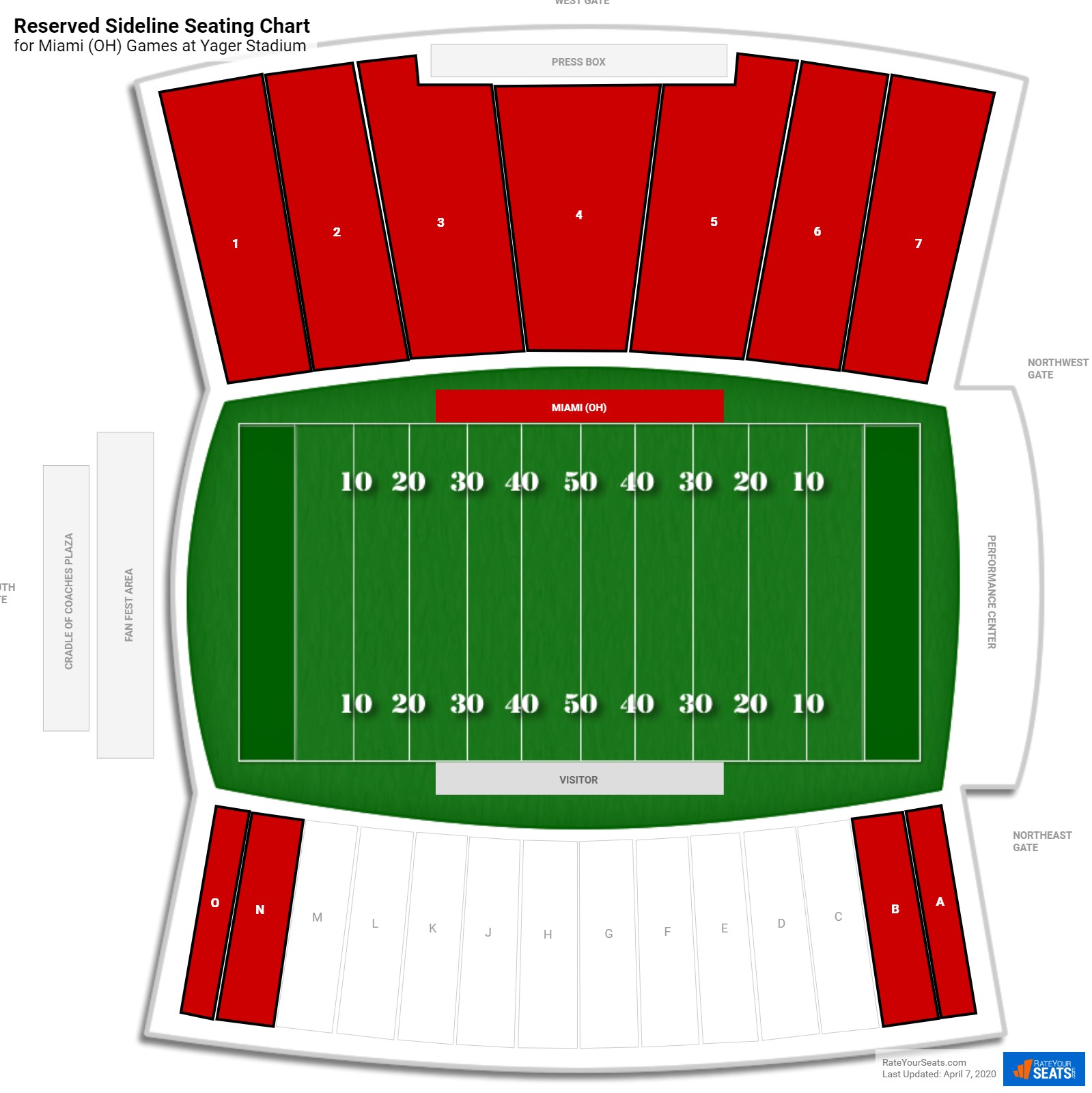 Miami University Yager Stadium Seating Chart