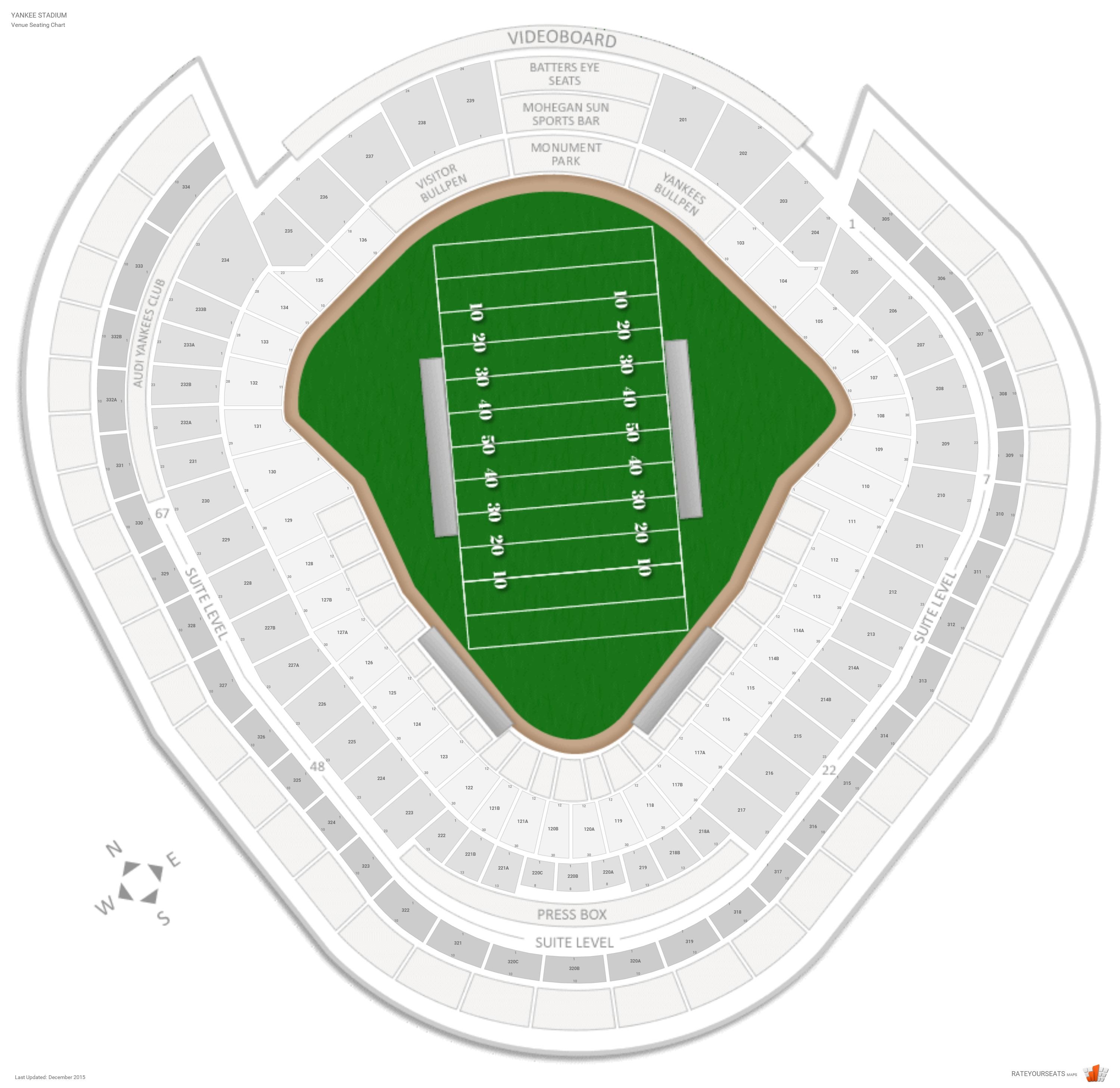 Detailed Yankee Stadium Seating Chart