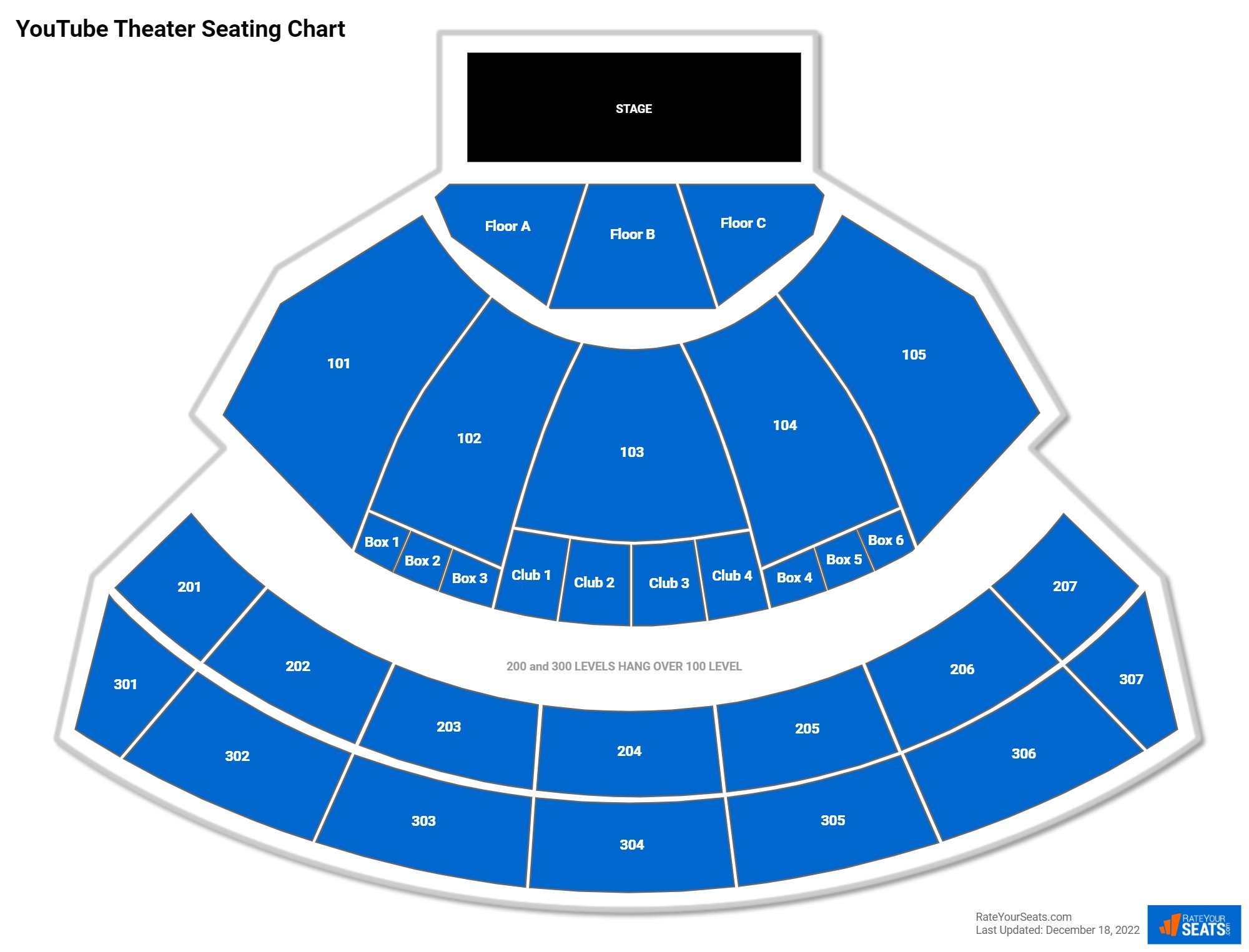 YouTube Theater Concert Seating Chart
