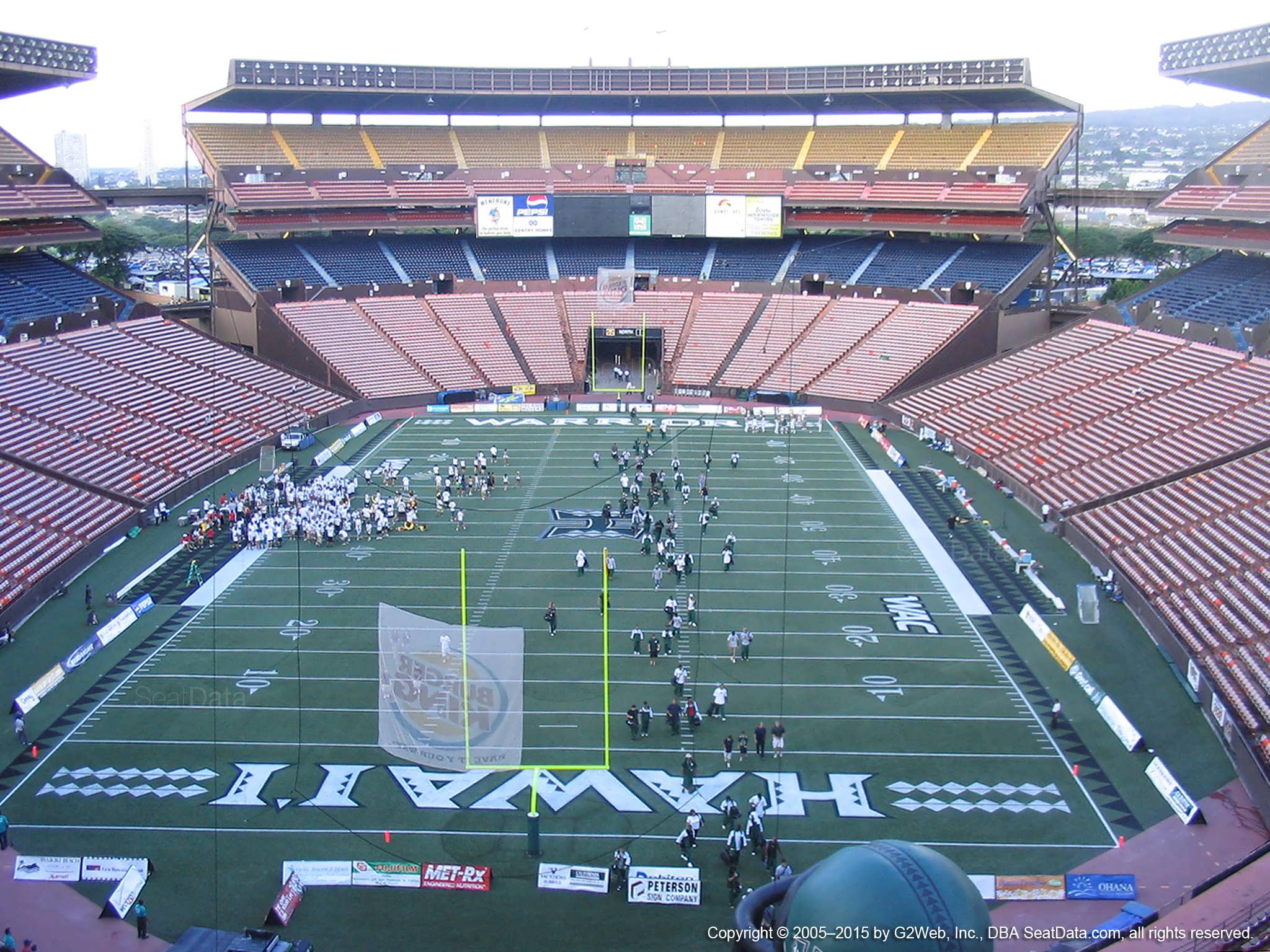 red aa at aloha stadium rateyourseats com aloha stadium seating chart rows