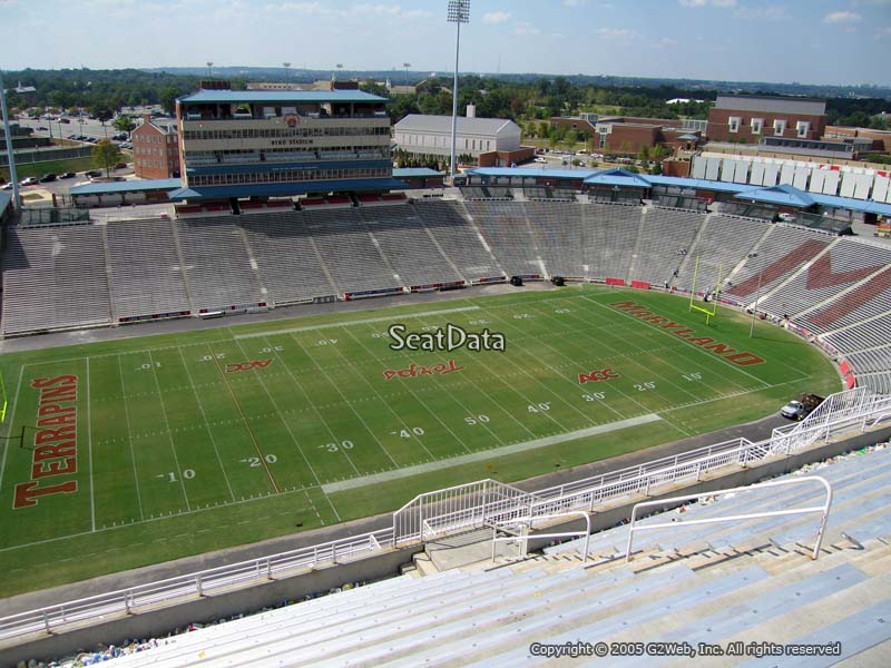 maryland stadium section 303 rateyourseats com byrd stadium seating chart