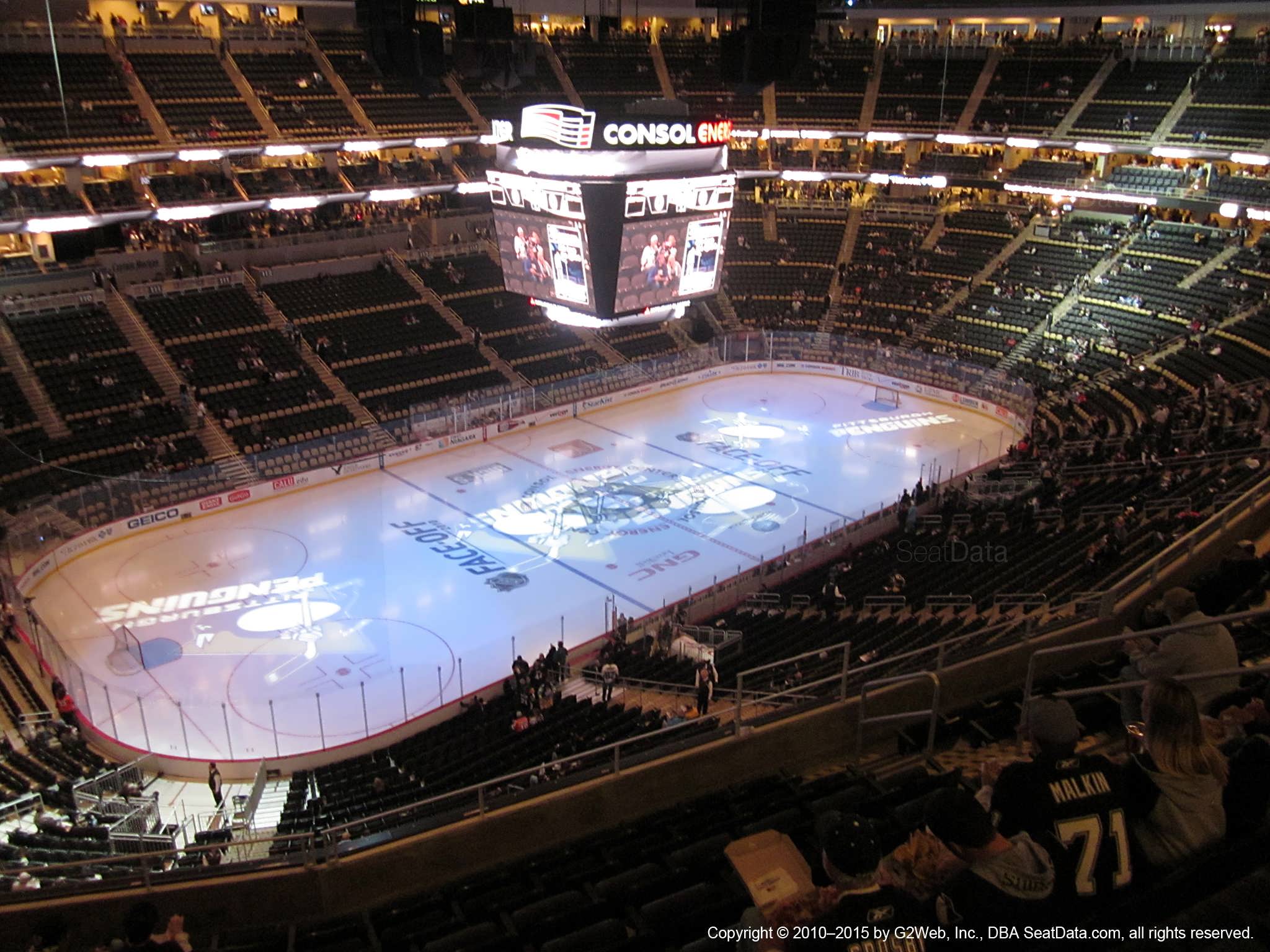 ppg paints arena section 206 pittsburgh penguins pittsburgh penguins consol seating chart