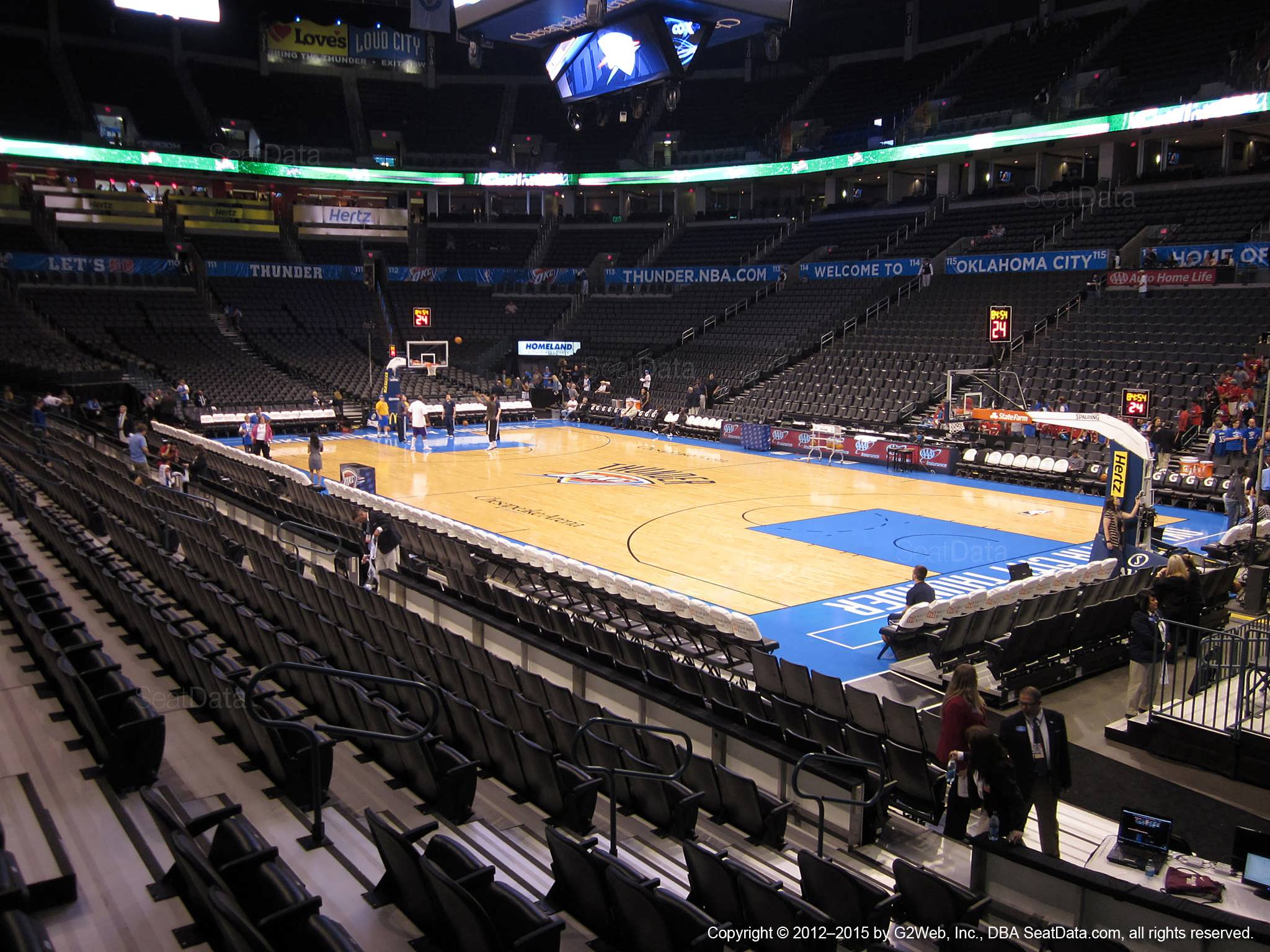chesapeake energy arena section 103 oklahoma city chesapeake thunder seating chart