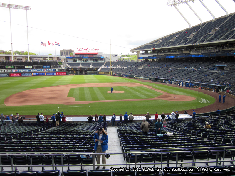 kauffman stadium section 221 rateyourseats com royals seating chart with rows