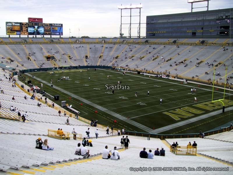 400 level sideline outdoor club lambeau field football lambeau field seating chart with rows