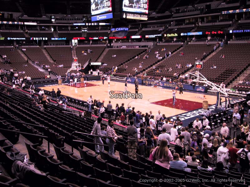 pepsi center section 120 denver nuggets rateyourseats com pepsi center seating chart concert