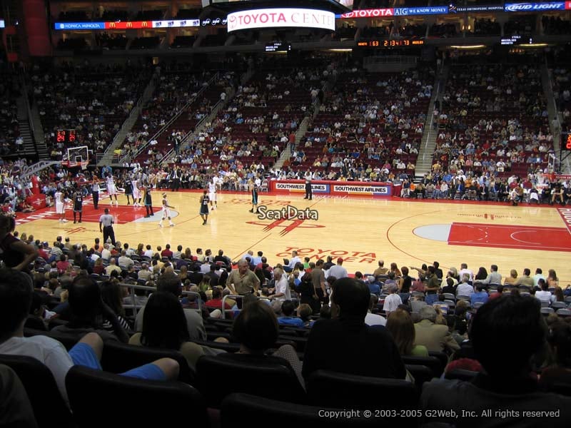 toyota center section 106 row 15