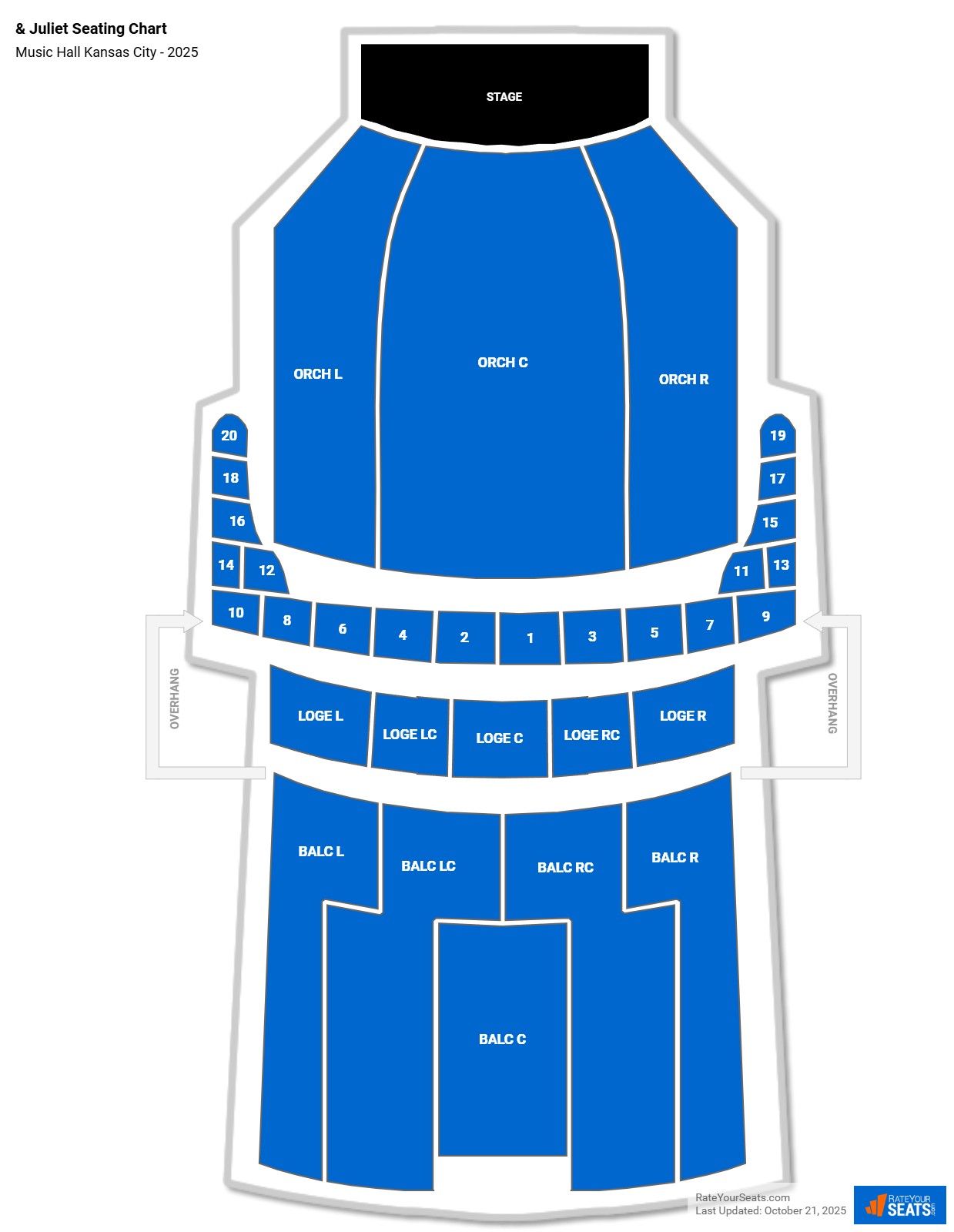& Juliet seating chart Music Hall Kansas City